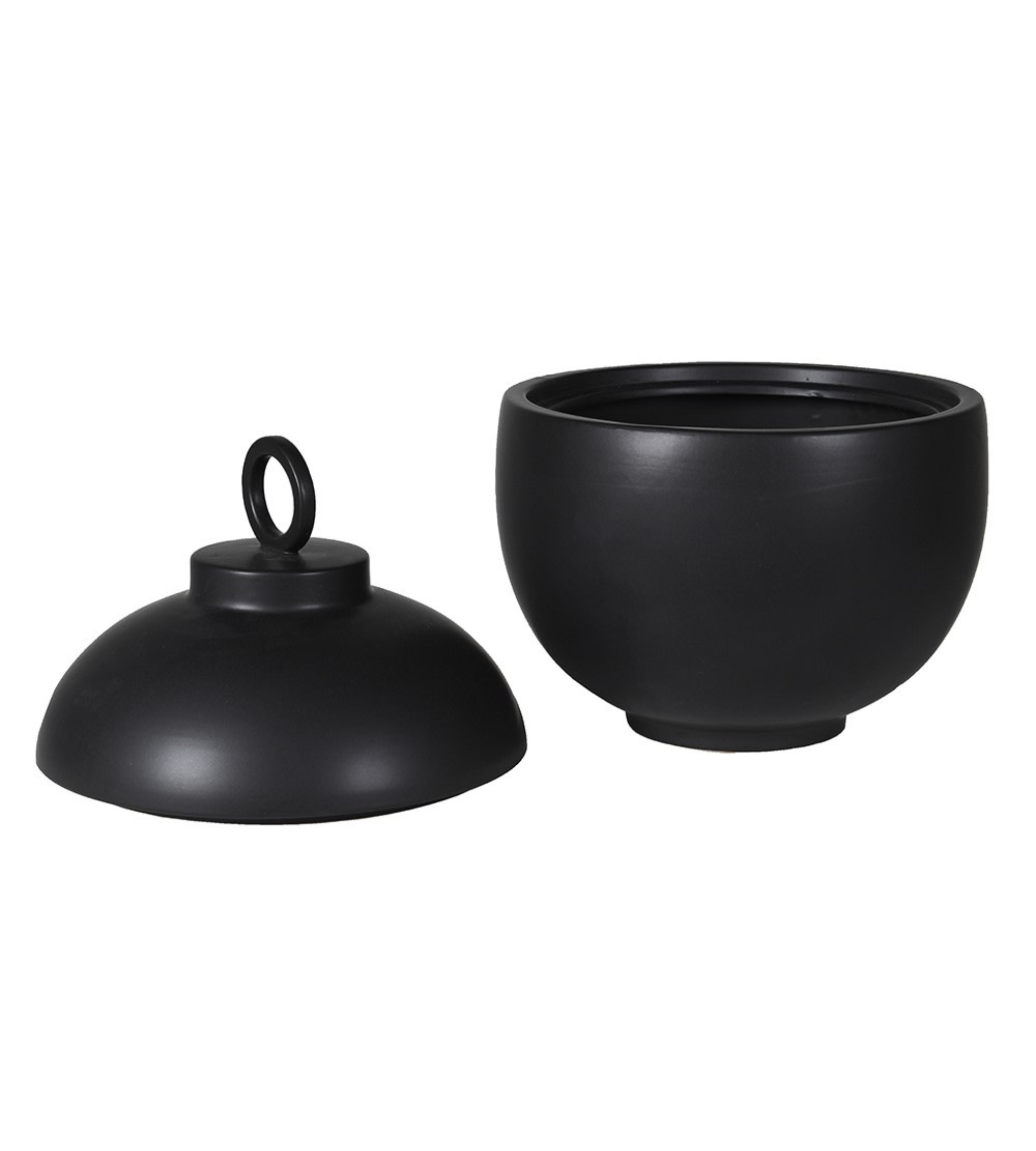 Matt Black Ceramic Lidded Jar