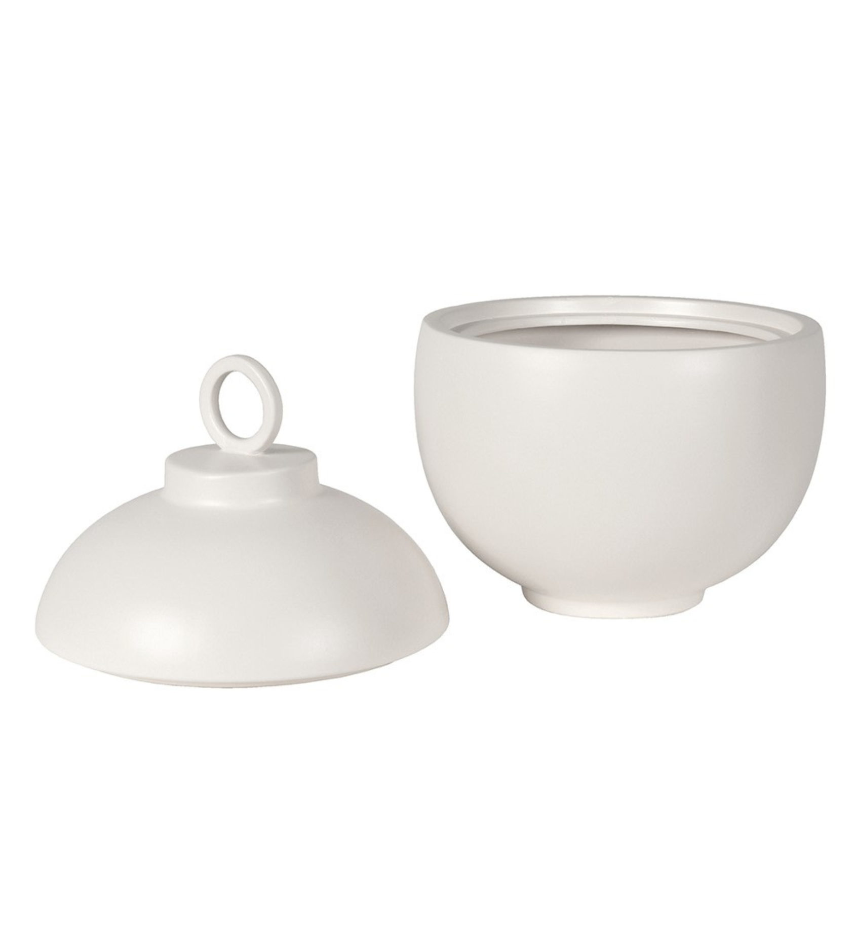 Matt White Ceramic Lidded Jar