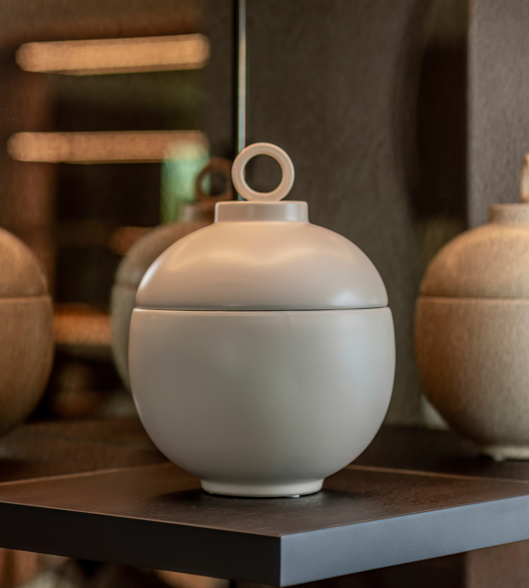 Matt White Ceramic Lidded Jar