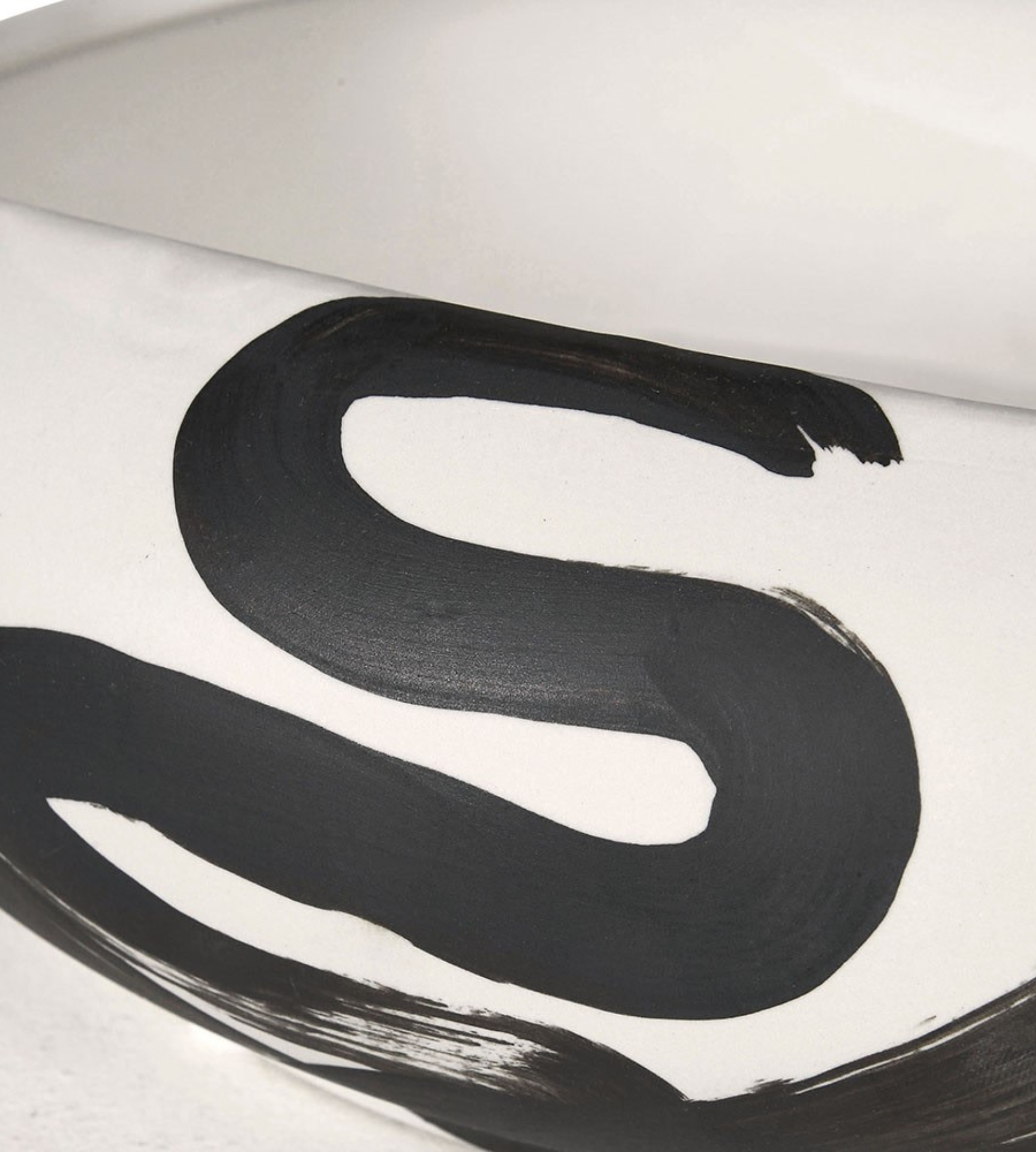 Black and Cream Ceramic Pot