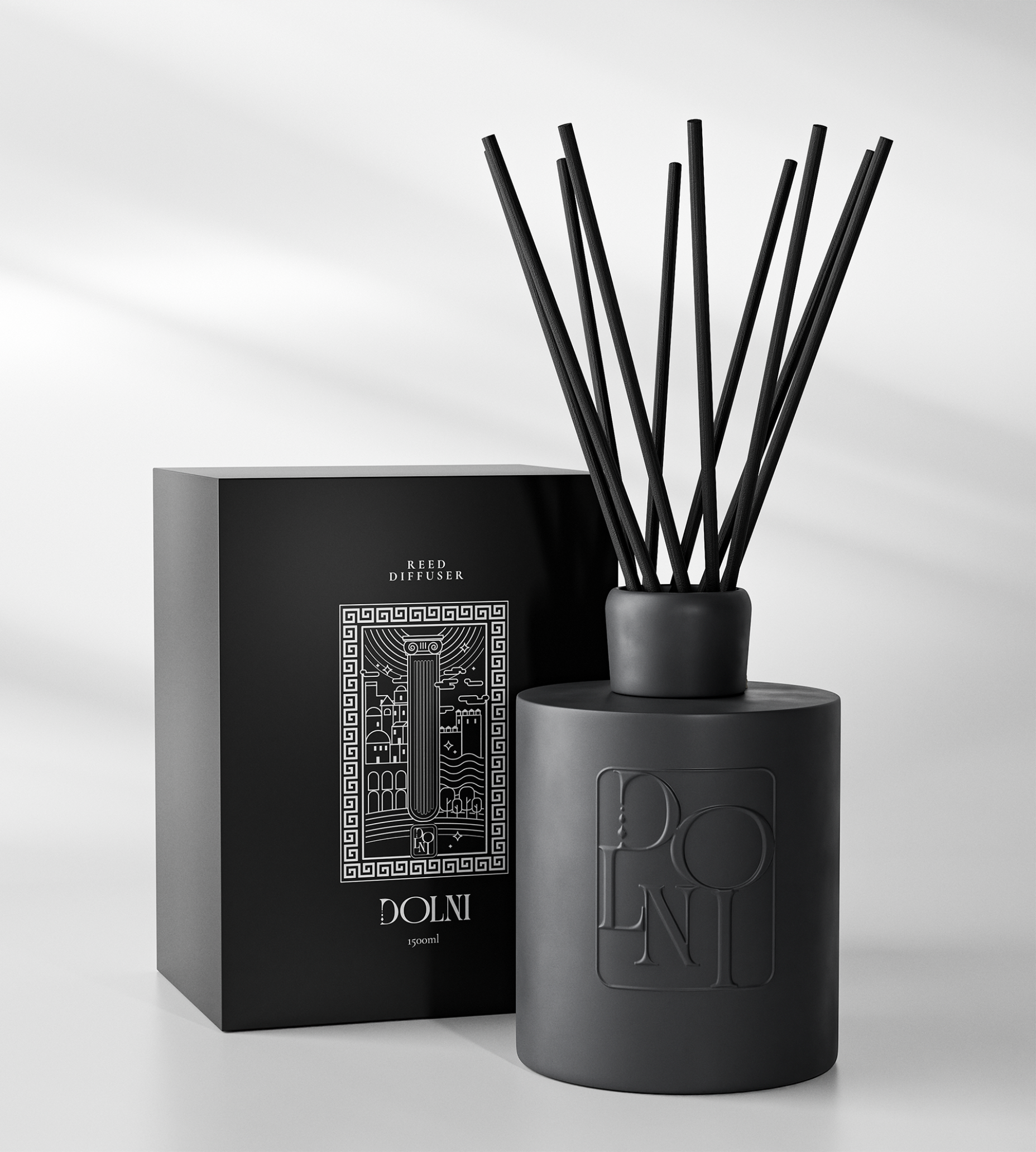 Dolni Extra Large Black Ceramic Rodí Noir Reed Diffuser