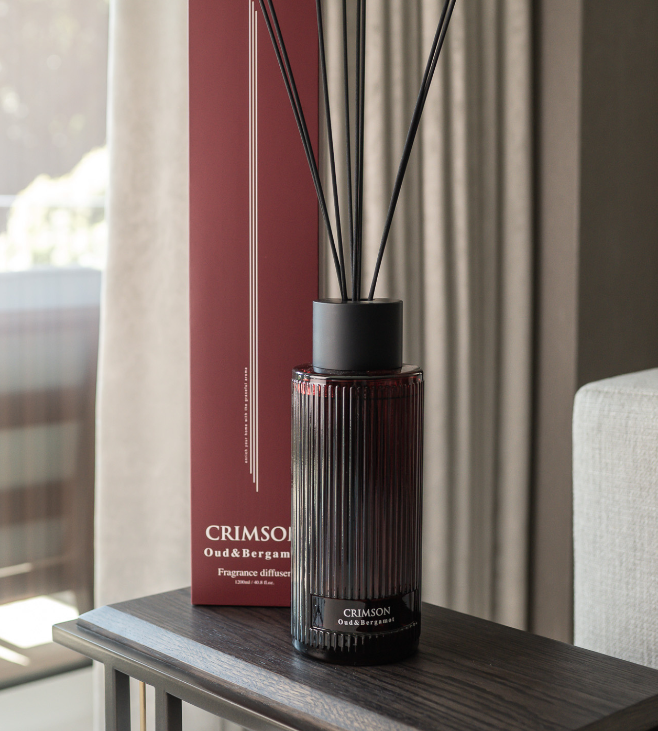 Large Crimson Oud and Bergamot Reed Diffuser