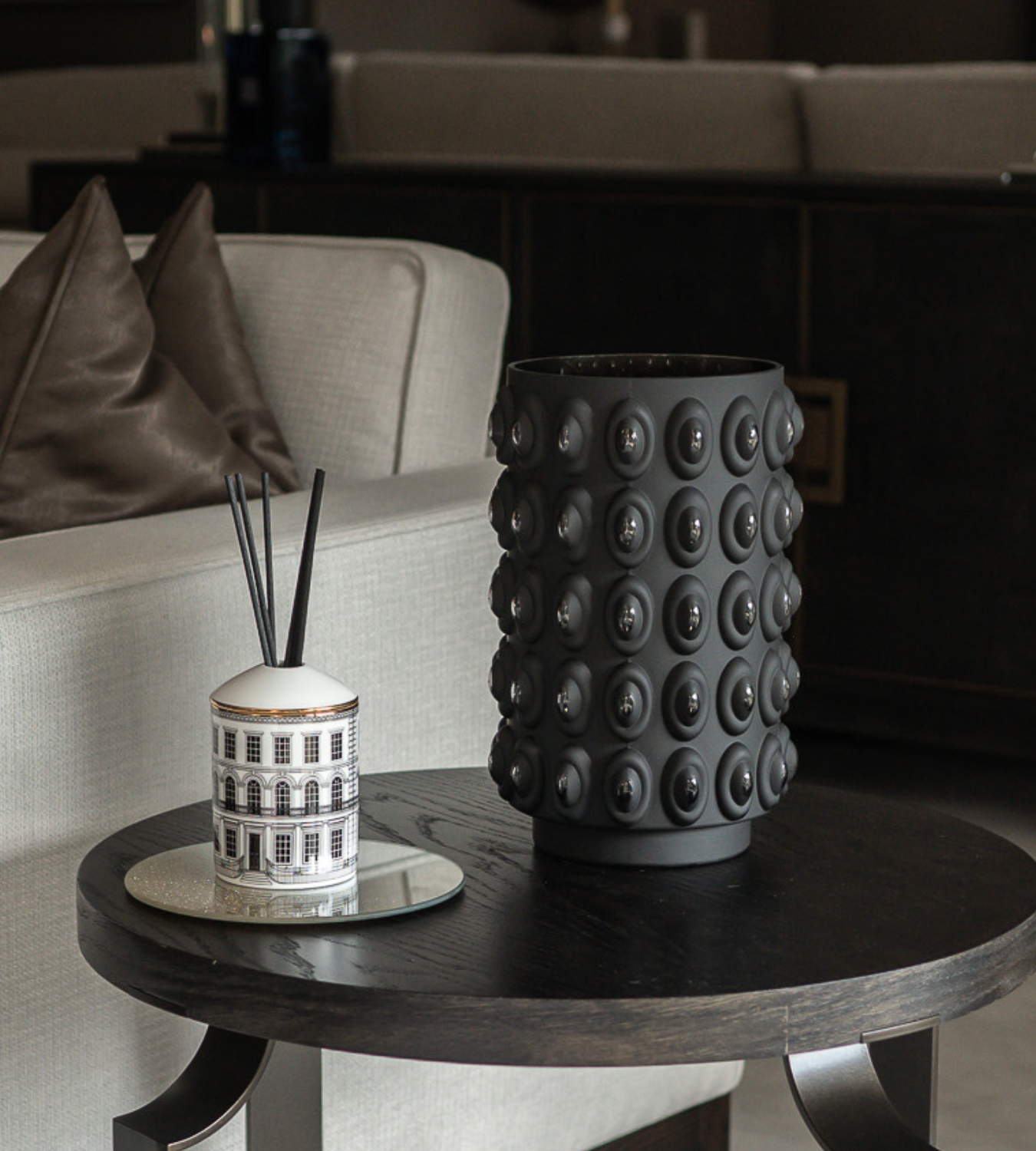 Black Bobble Glass Vase