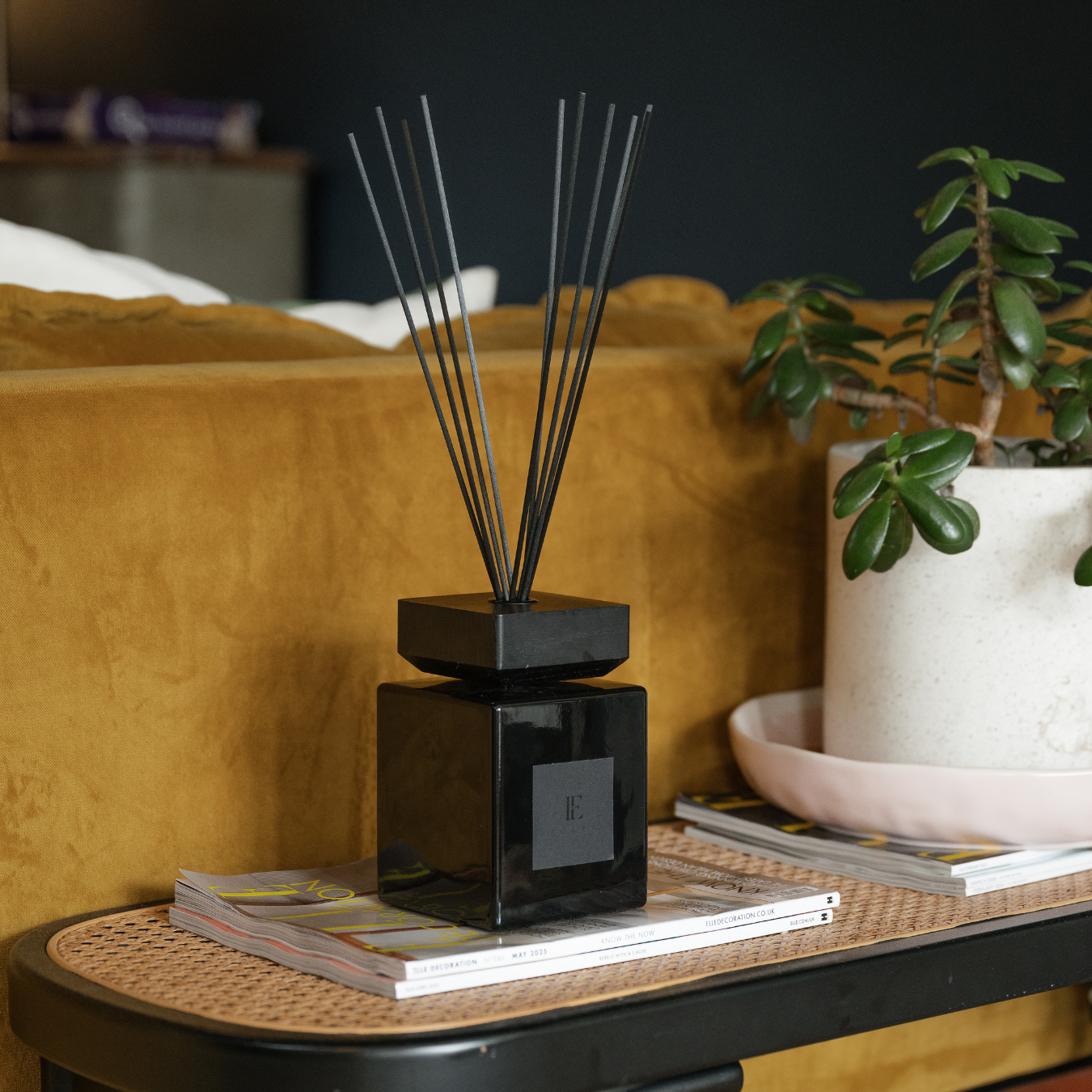 Evara Fresh Fig Solid Black Reed Diffuser Set - 1000ml
