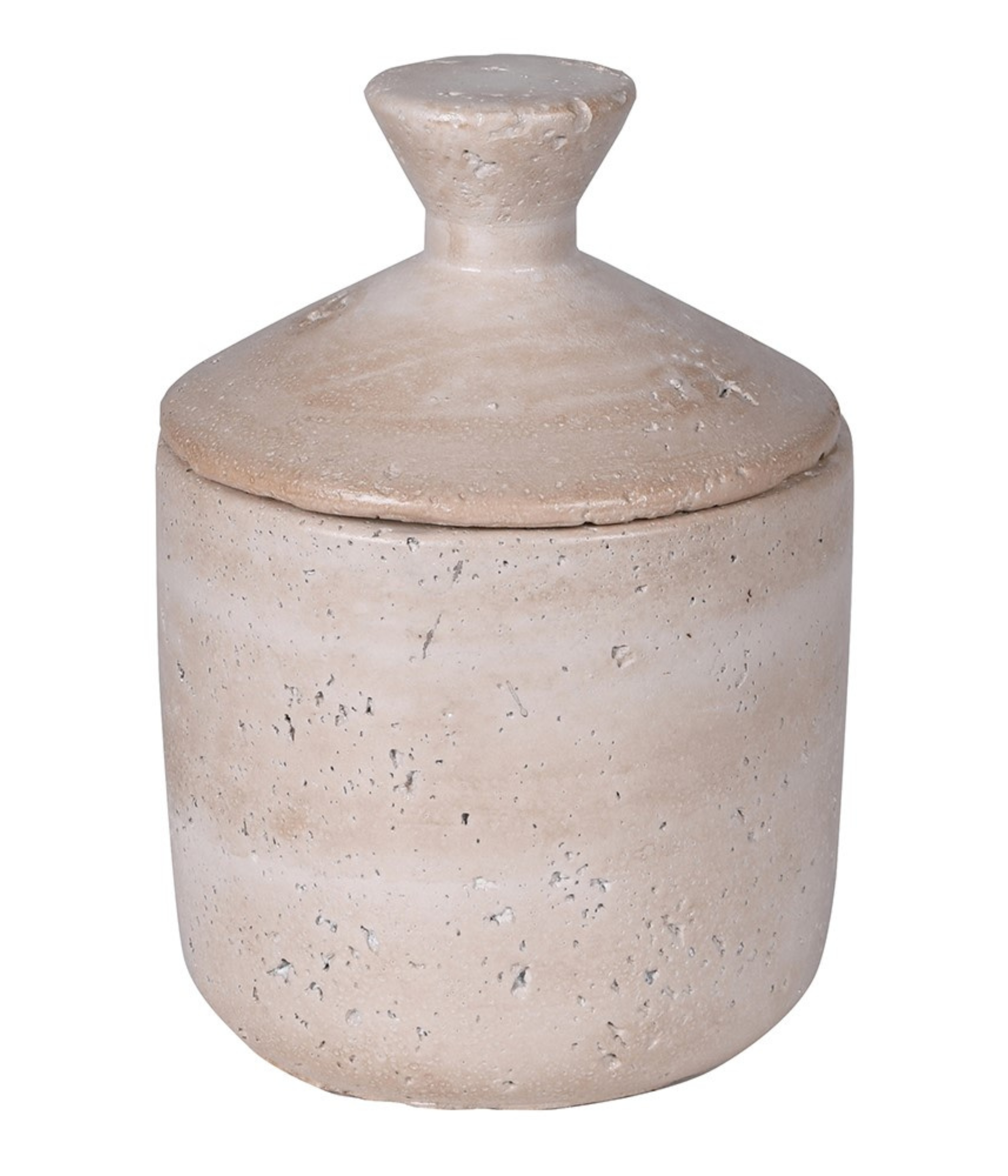 Large Taupe Lidded Jar