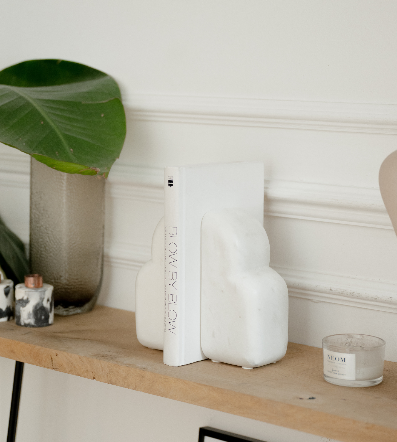 Luna White Marble Bookends – Set of Two