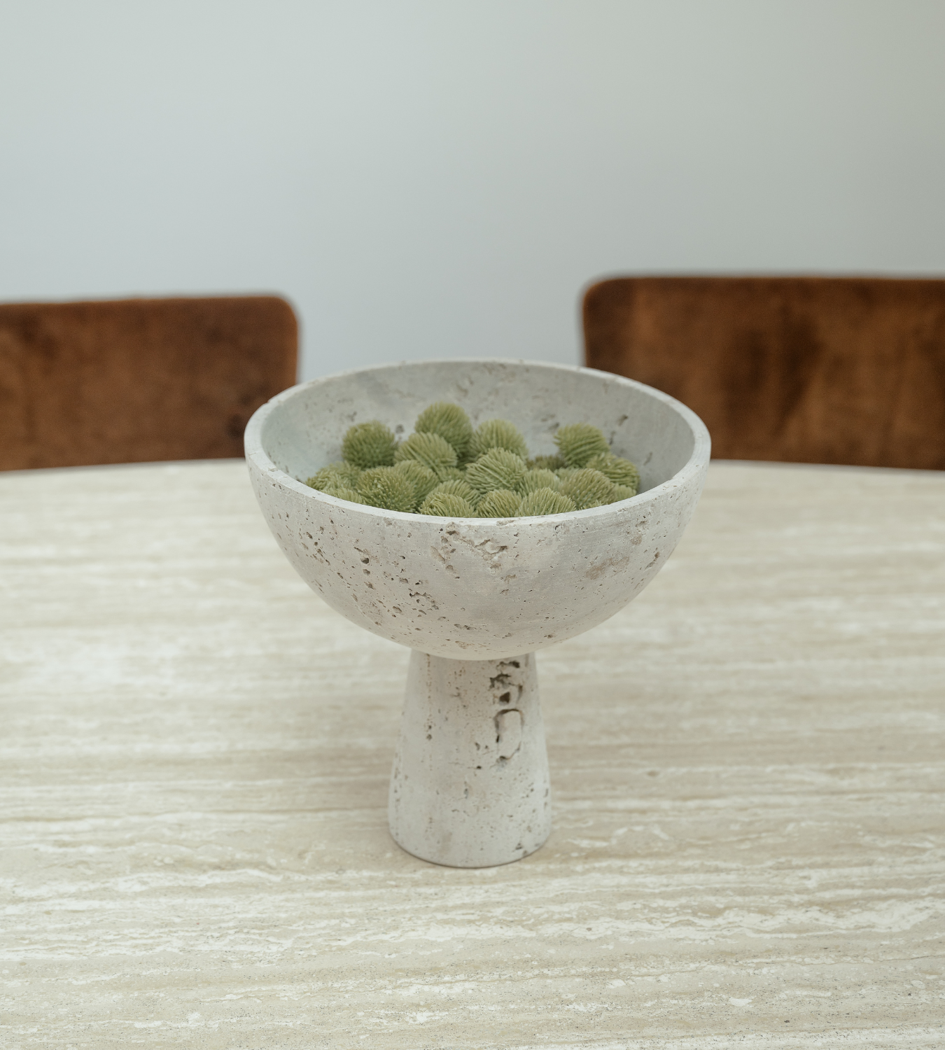 Travertine Pedestal Bowl