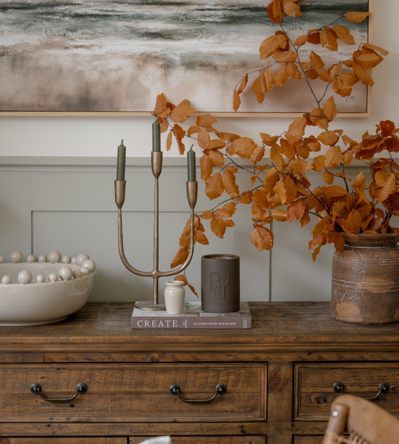 Dolni Large Brown Ceramic 600g Tobacco & Oud Candle