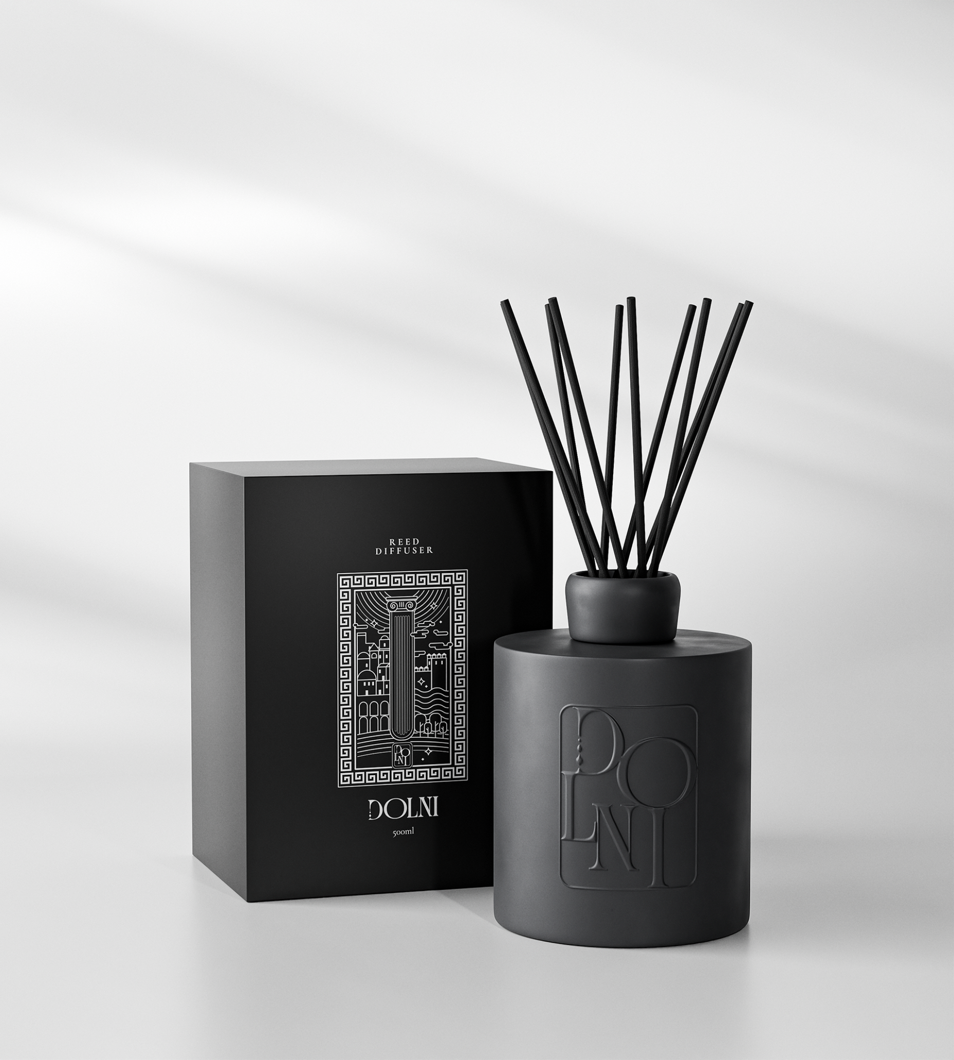 Dolni Large Black Ceramic Rodí Noir 500ml Reed Diffuser