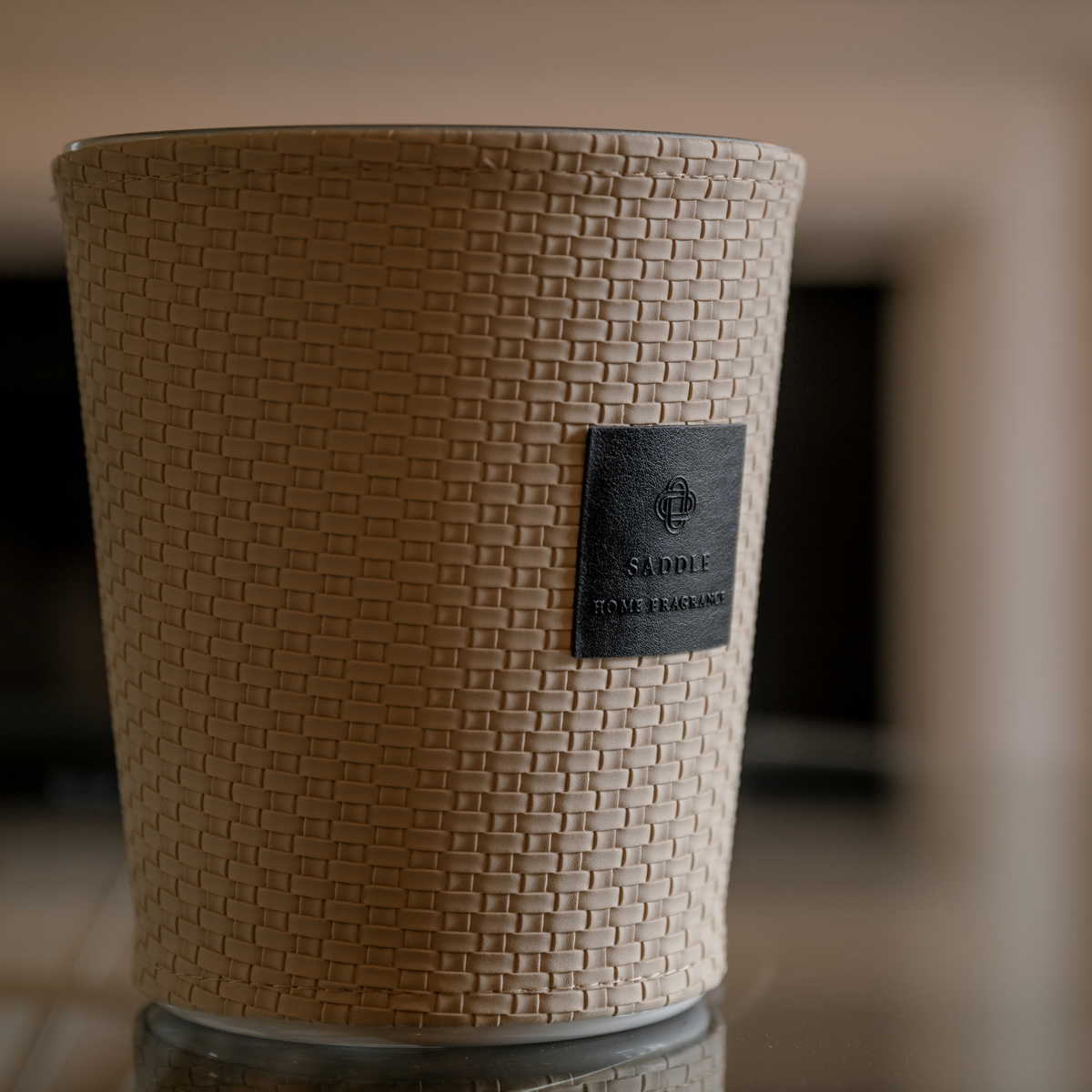 Saddle Leather Candle with Gift Box