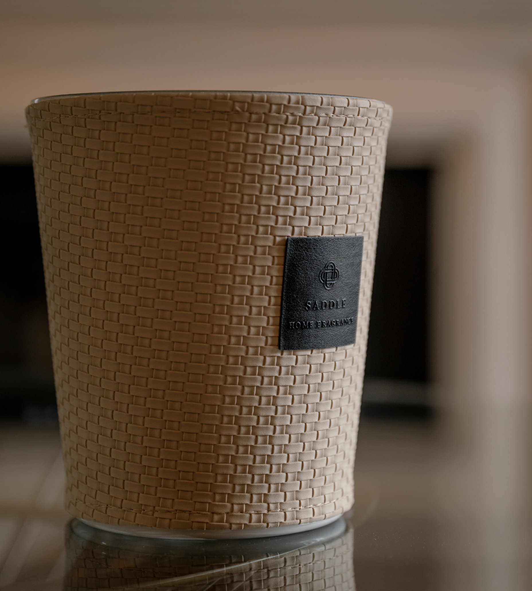 Saddle Leather Candle with Gift Box