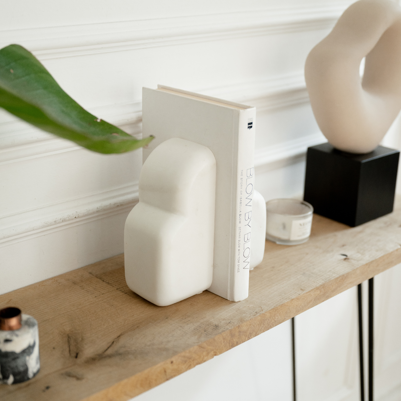 Luna White Marble Bookends – Set of Two