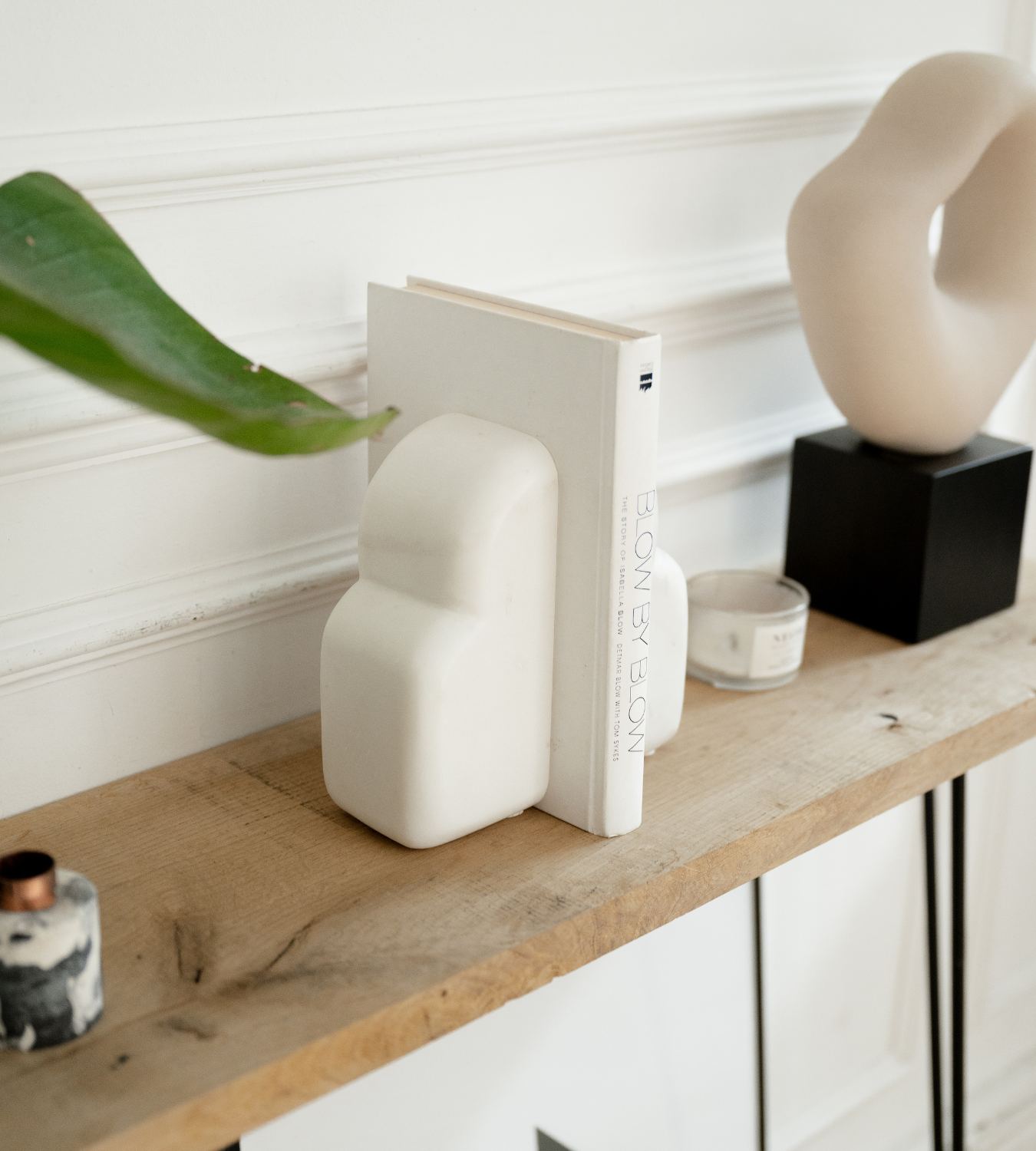 Luna White Marble Bookends – Set of Two