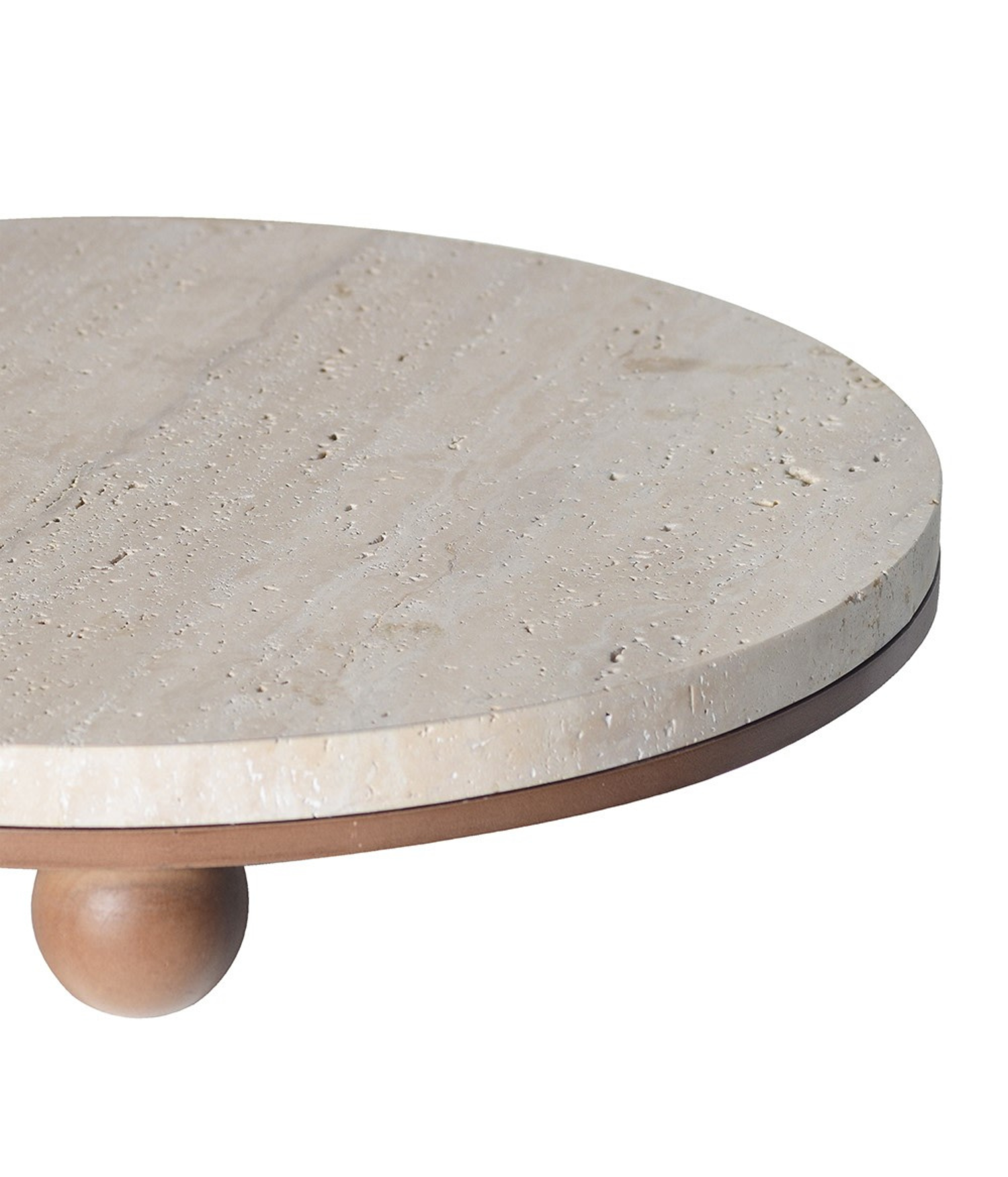 Terrazzo Travertine Tray with Ball Feet