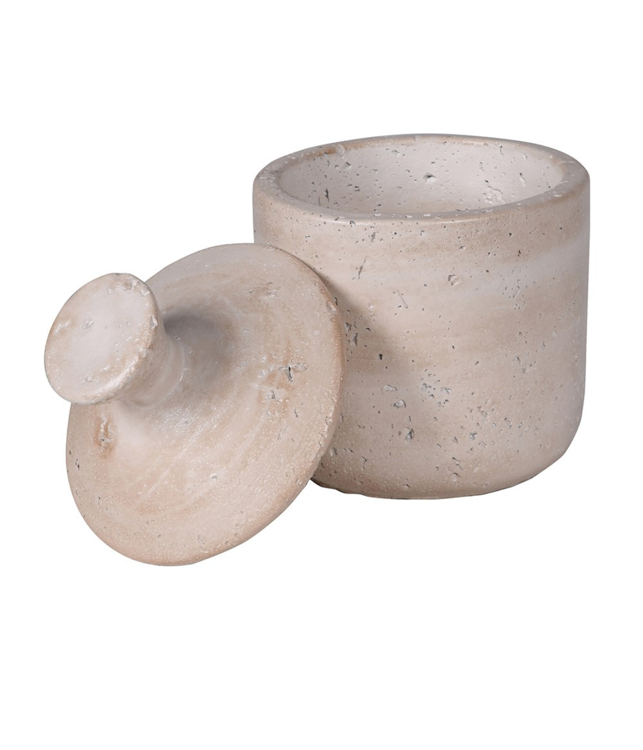 Large Taupe Lidded Jar