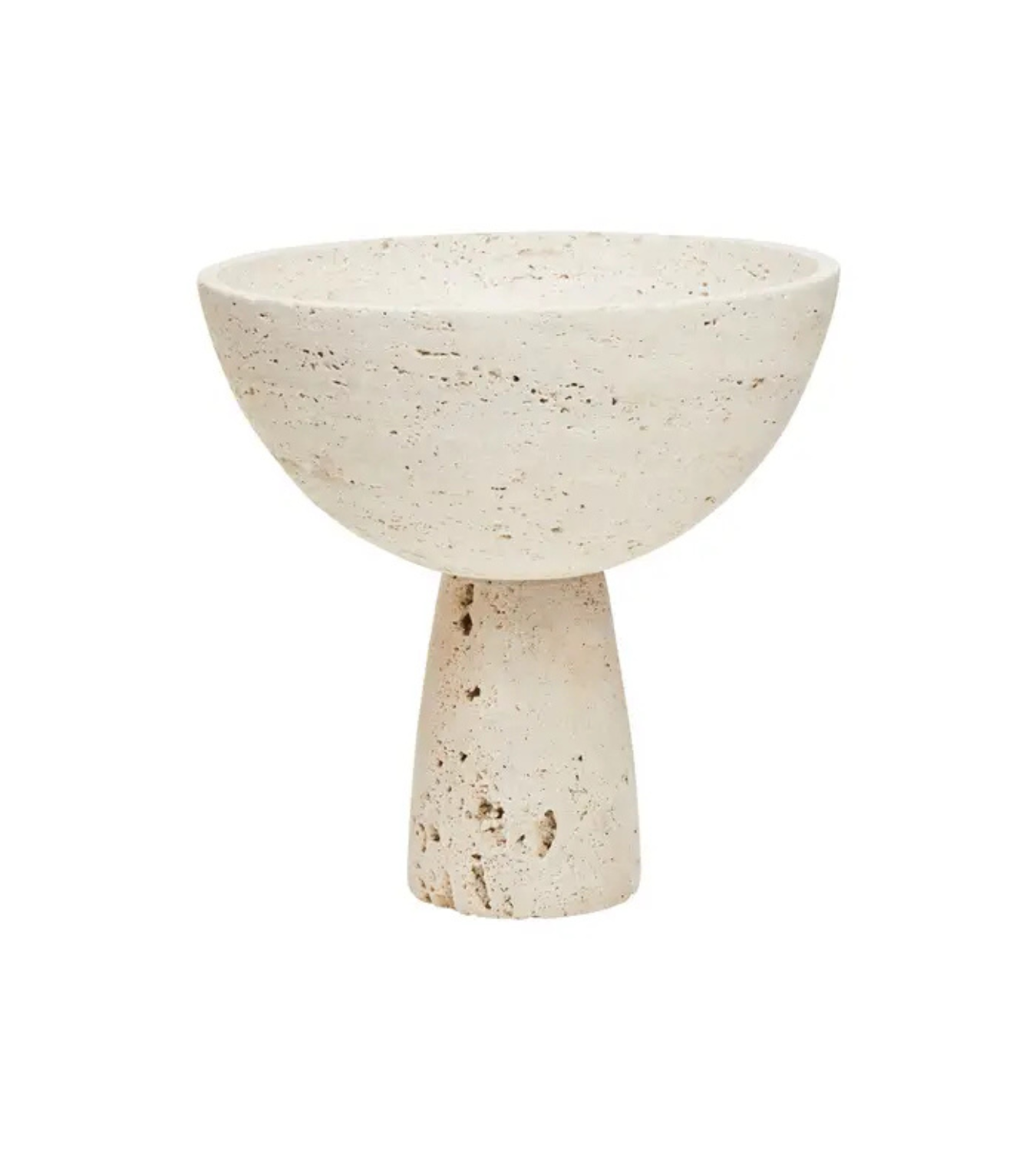 Travertine Pedestal Bowl