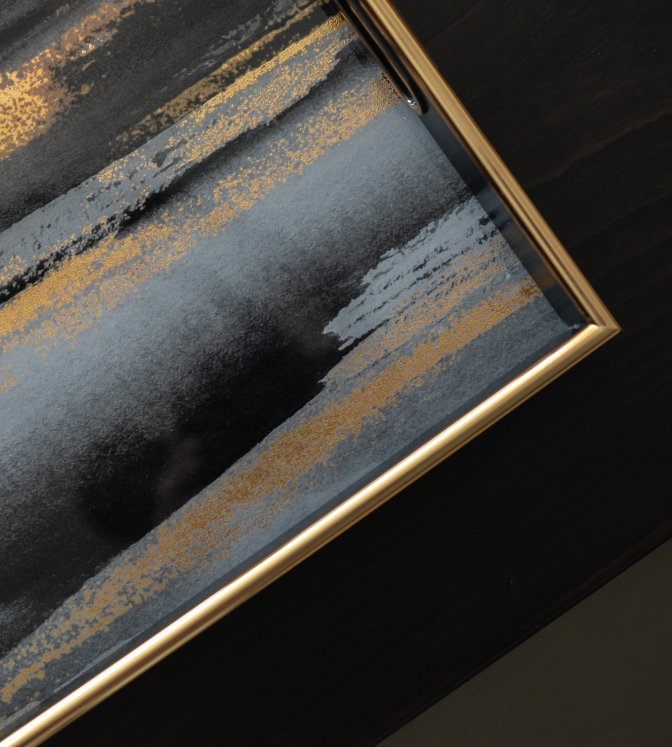 Abstract Gold and Black Decorative Tray