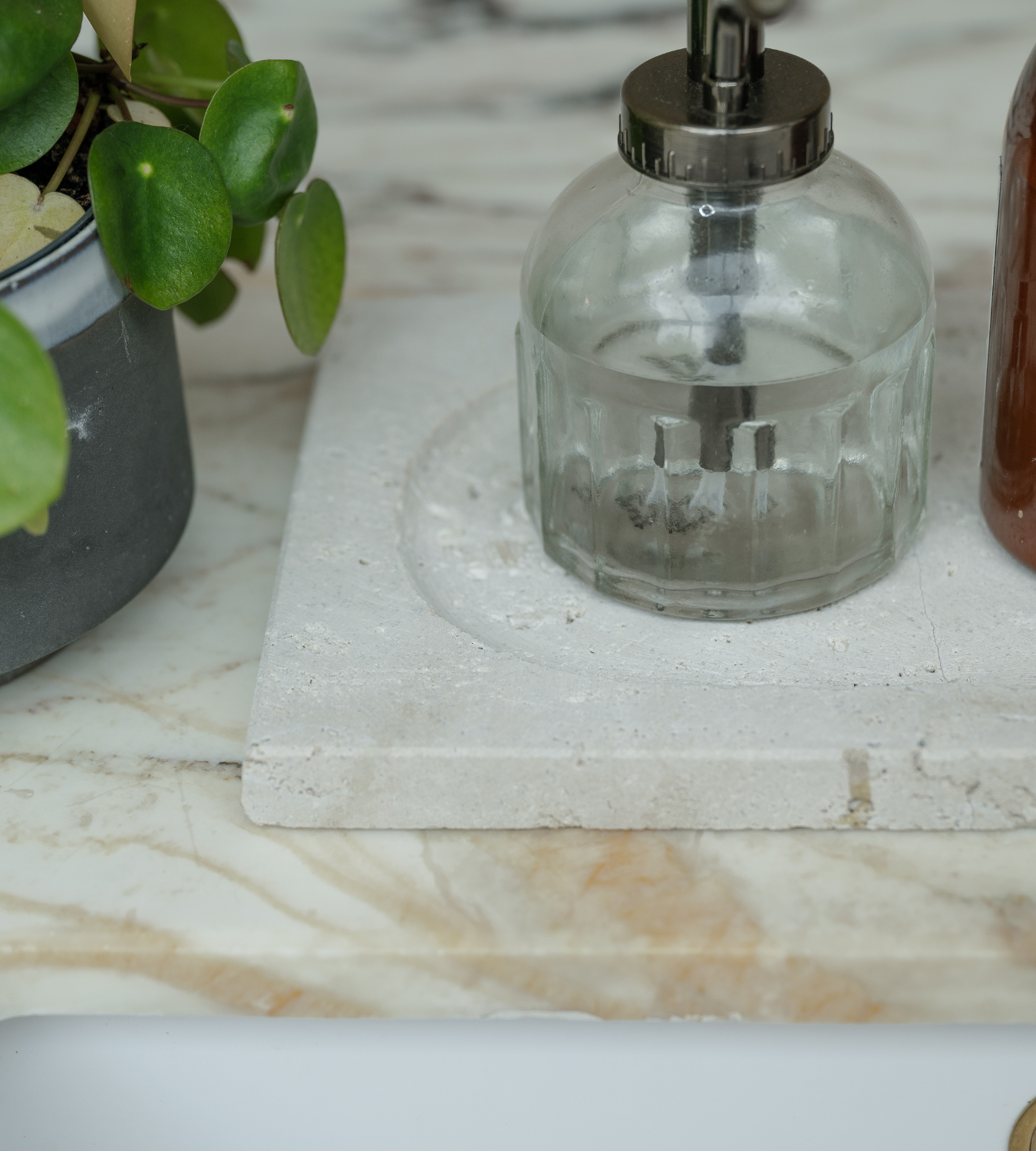 Travertine Rectangular Decorative Tray