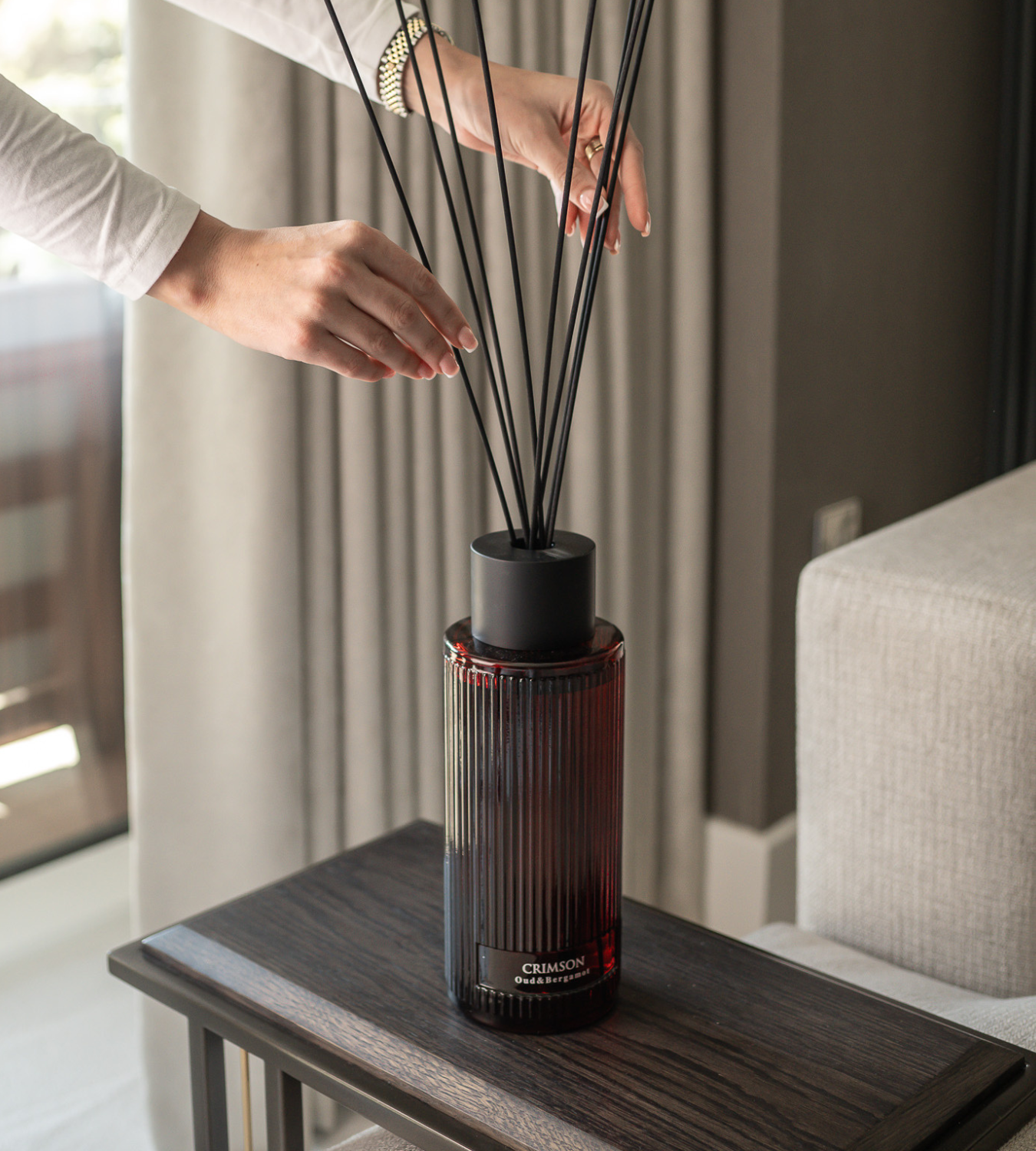 Large Crimson Oud and Bergamot Reed Diffuser
