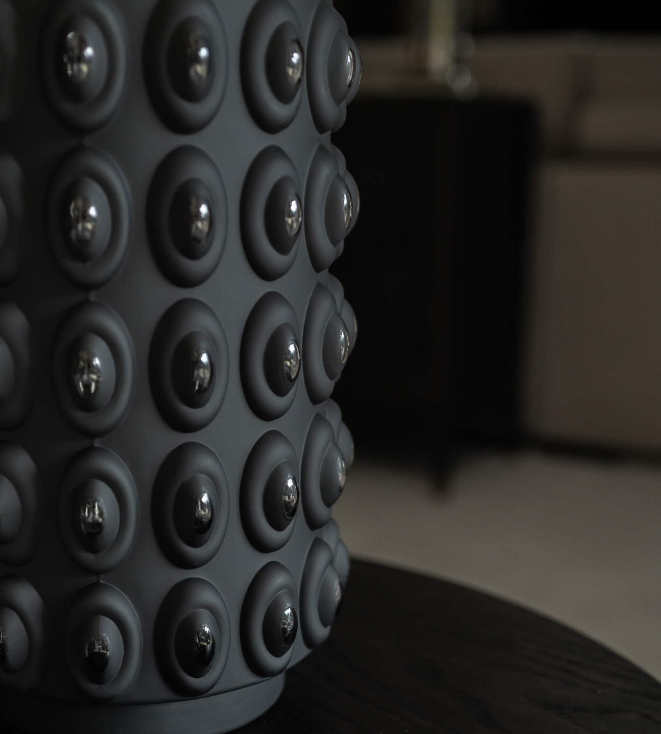 Black Bobble Glass Vase