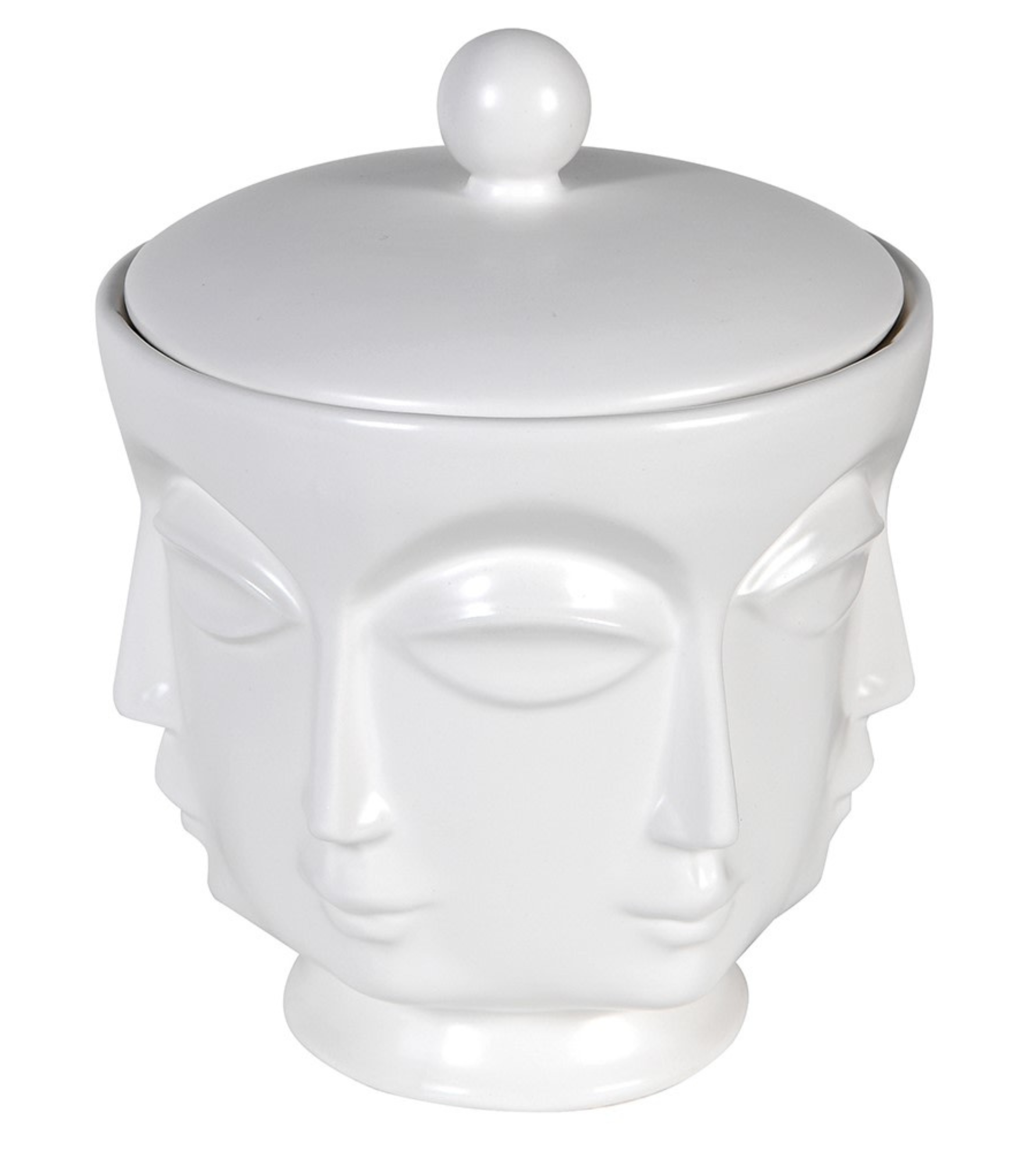 Small Multi Faces Lidded Jar
