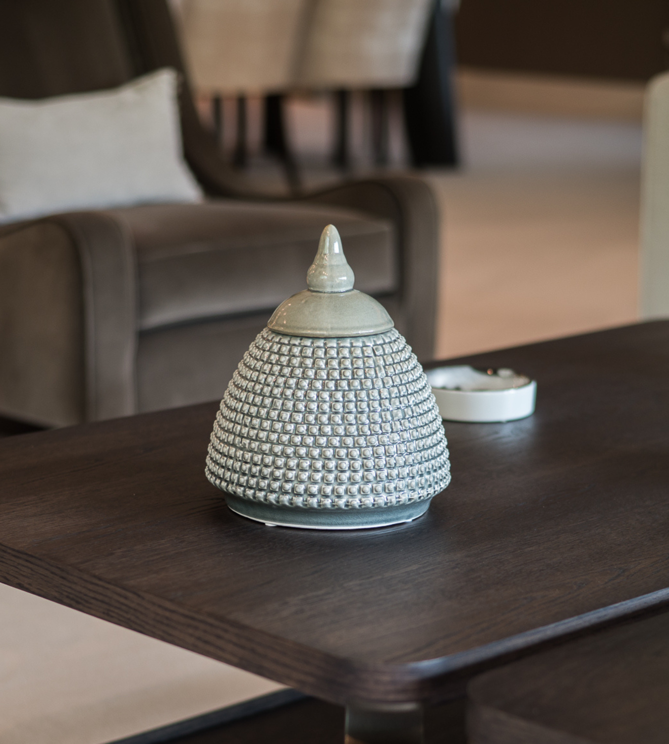 Grey Domed Ceramic Bobble Jar