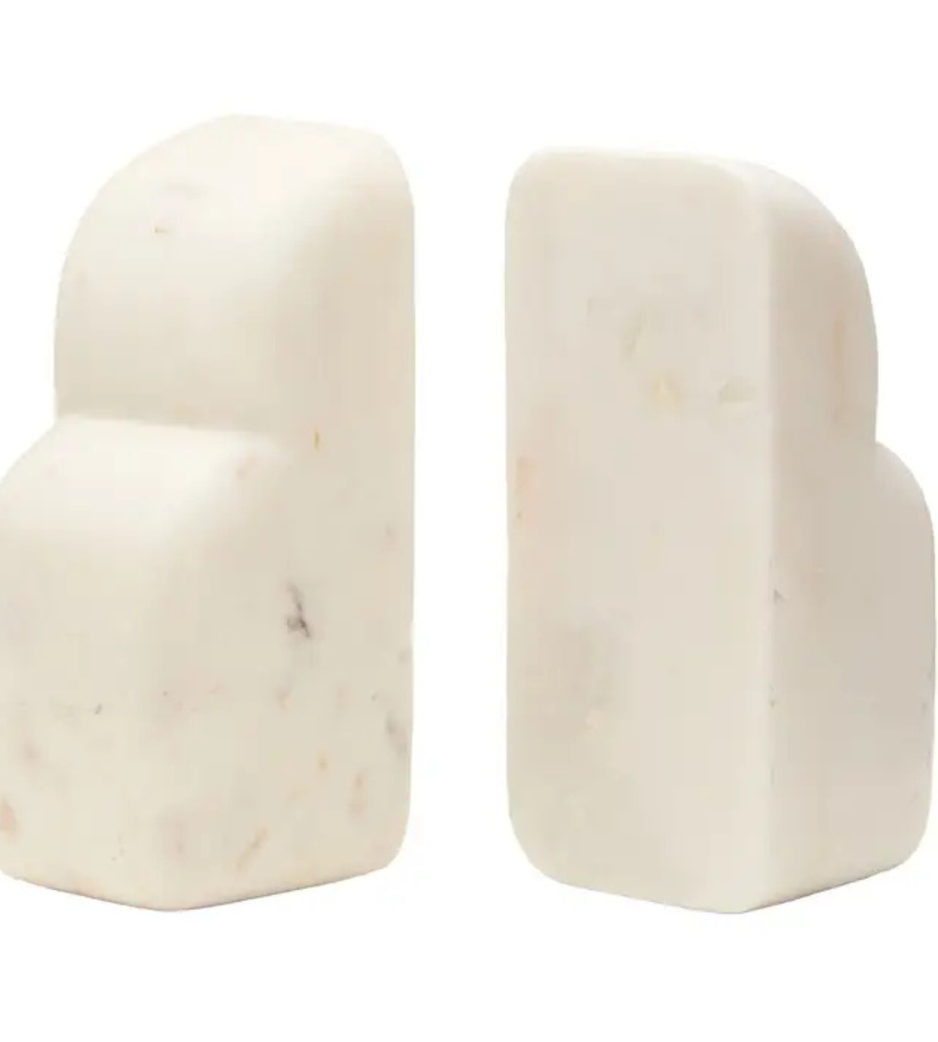 Luna White Marble Bookends – Set of Two