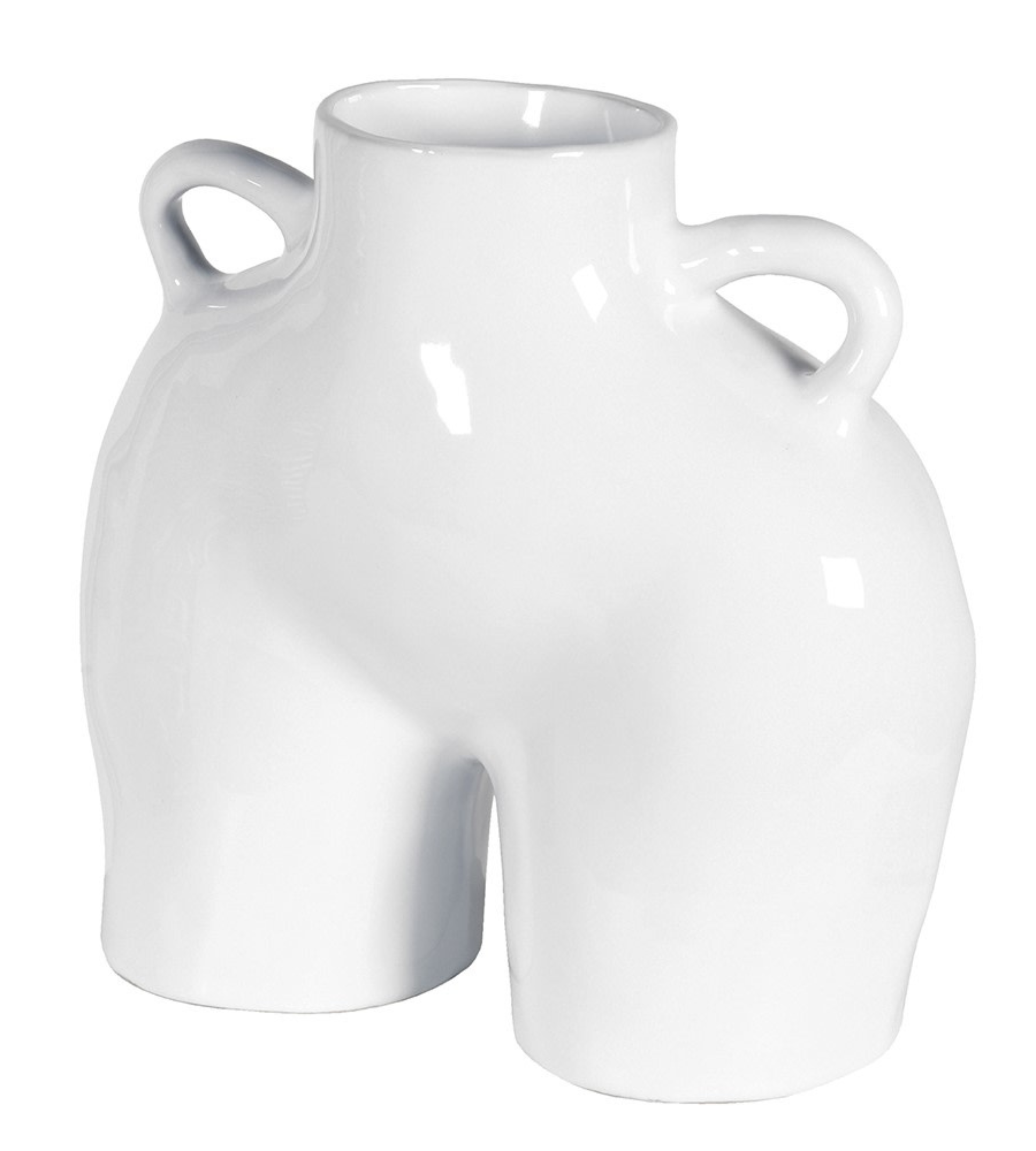 White Love Handles Vase