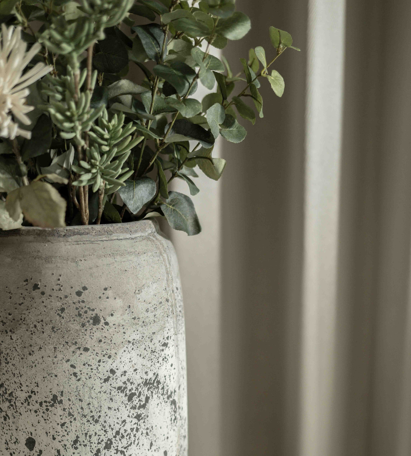 Tall Distressed Stone Vase