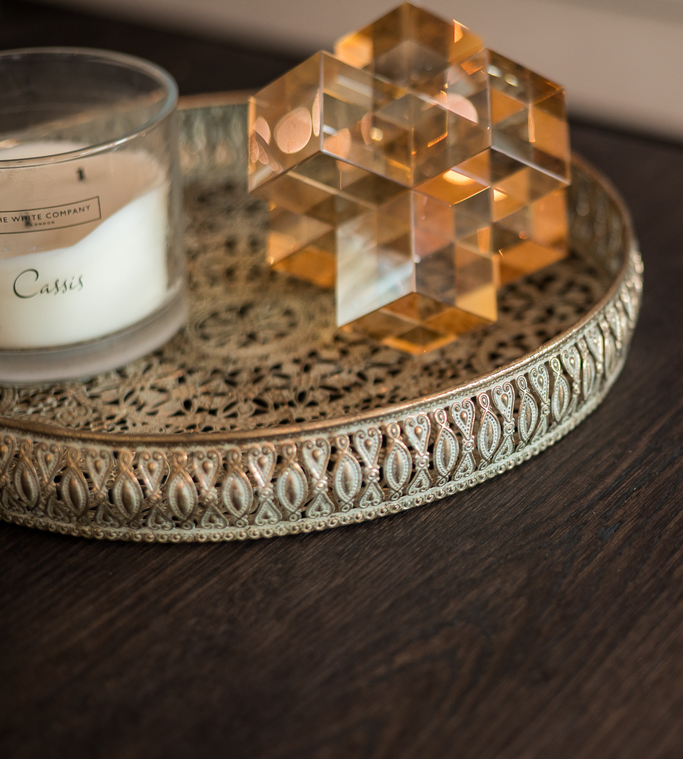 Large Round Filigree Tray