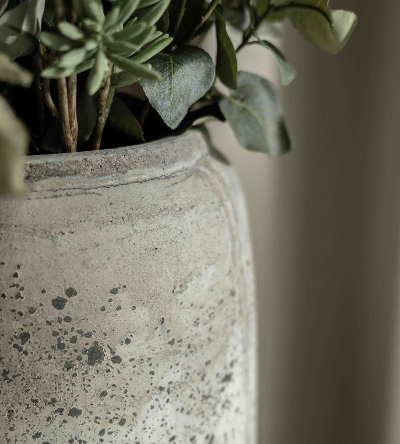 Tall Distressed Stone Vase