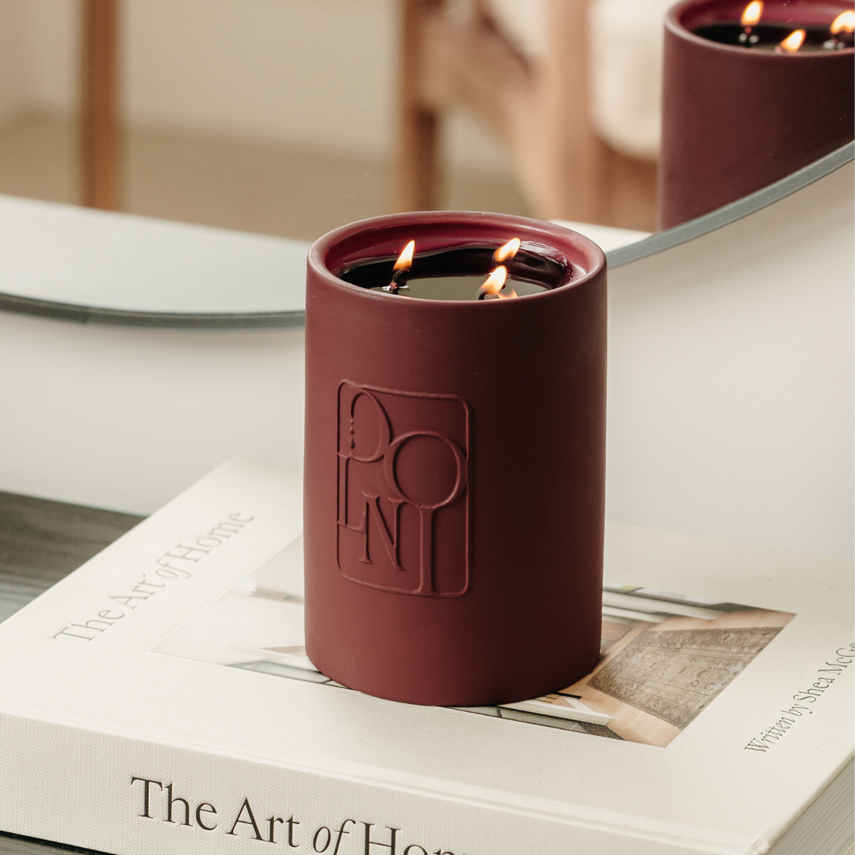 Dolni Dark Cherry Candle 600g | Large Luxury 3 Wick Ceramic Candle