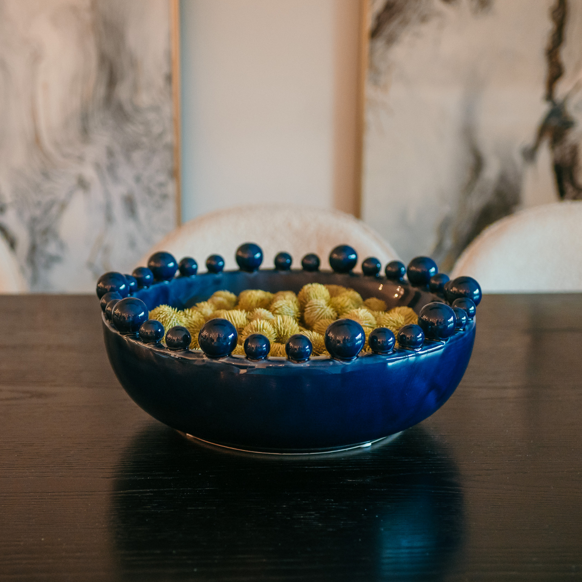 Dark Blue Bobble Edged Ceramic Bowl | Chloe Jade – Chloe Jade Home