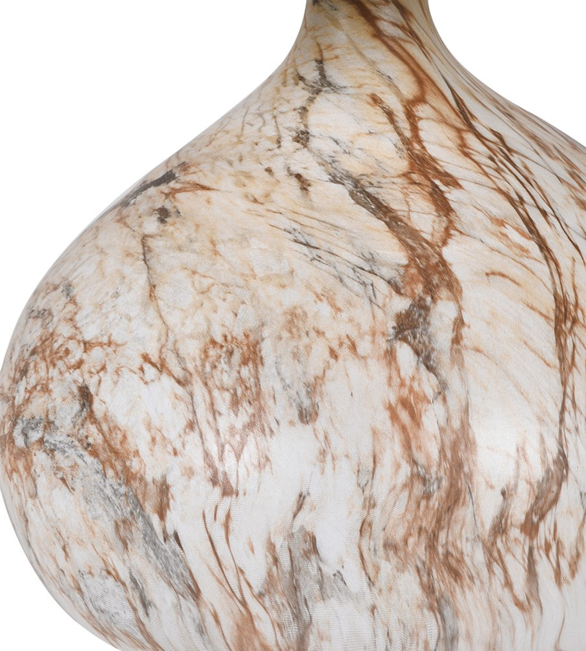 Brown and Blue Table Lamp with Linen Shade