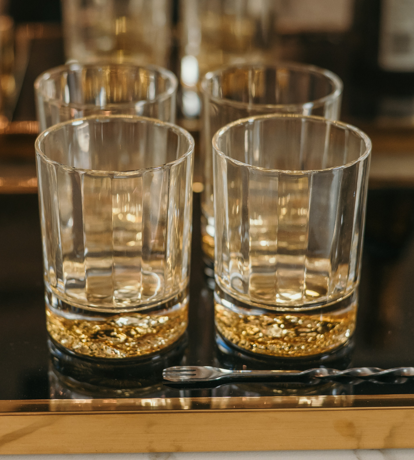 Set of 4 Gold Lionhead Tumblers