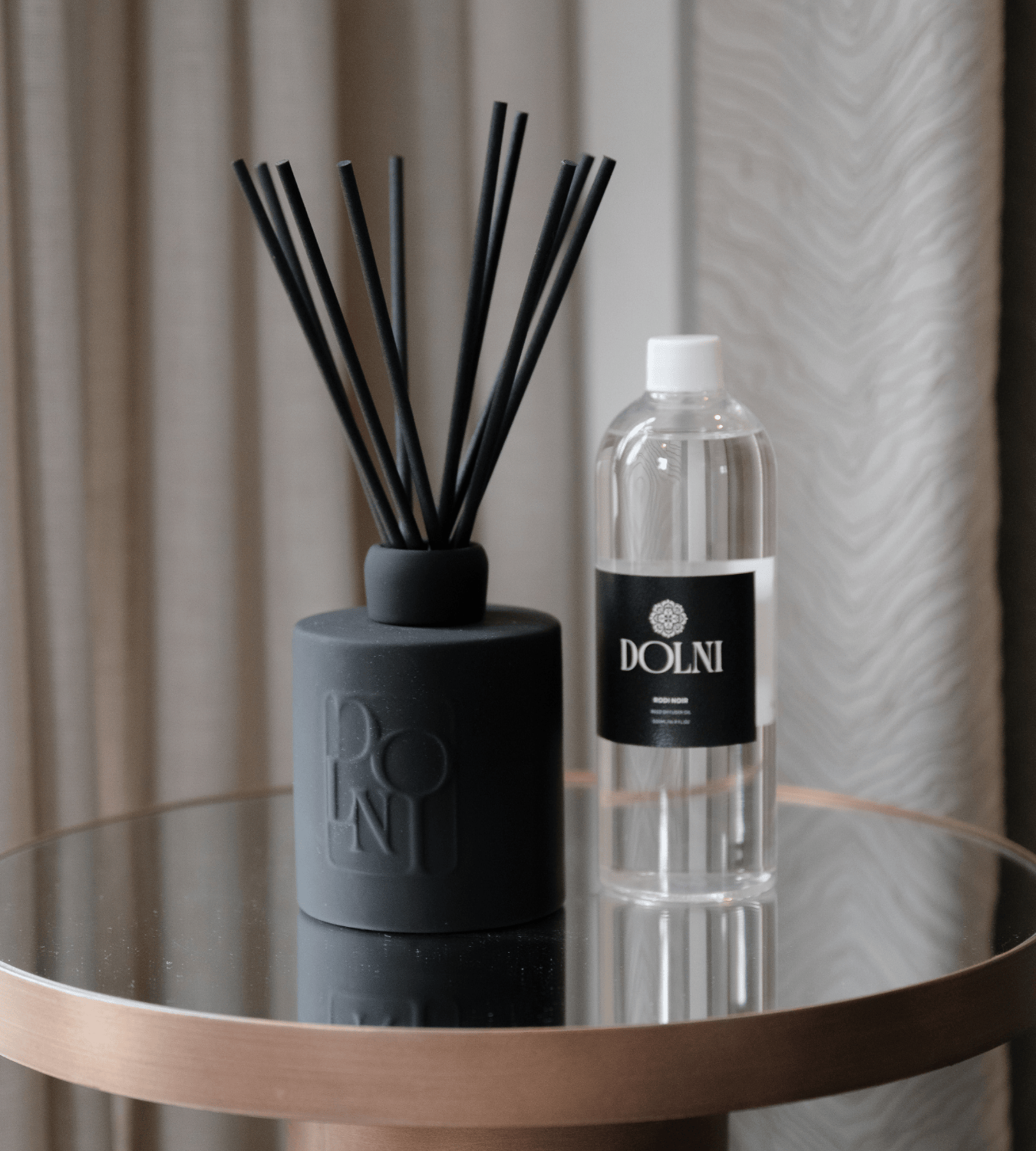 Dolni Large Black Ceramic Rodí Noir 500ml Reed Diffuser