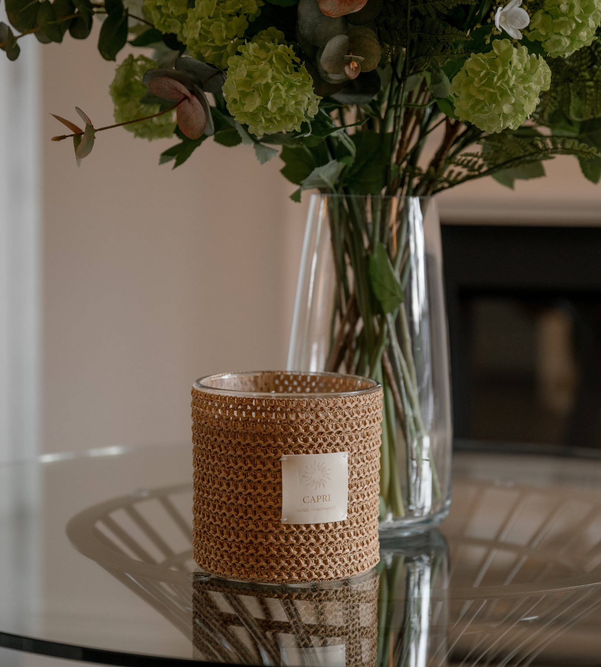 Capri Summer Escape Brown Woven Candle