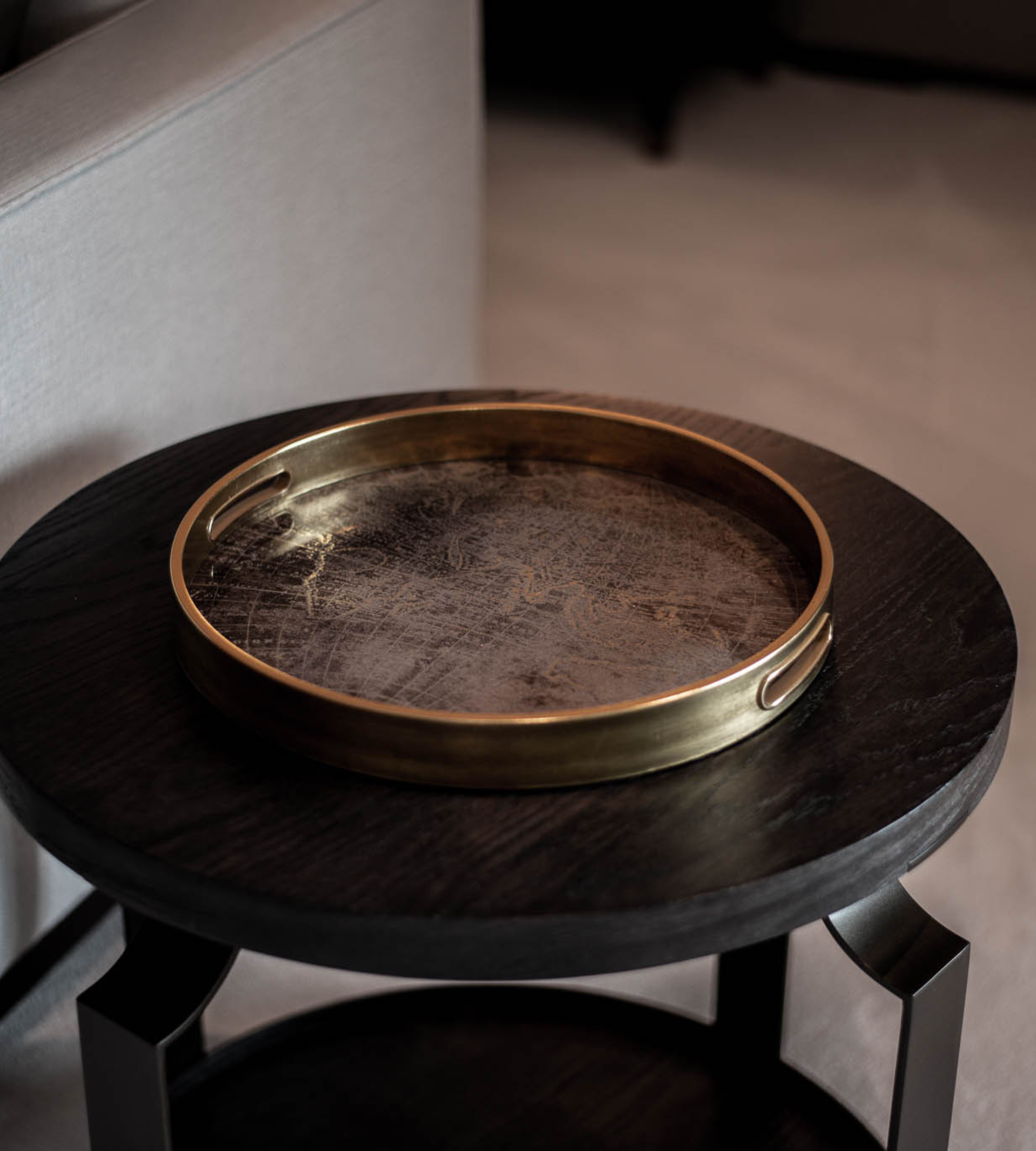 Decorative Gold World Map Tray