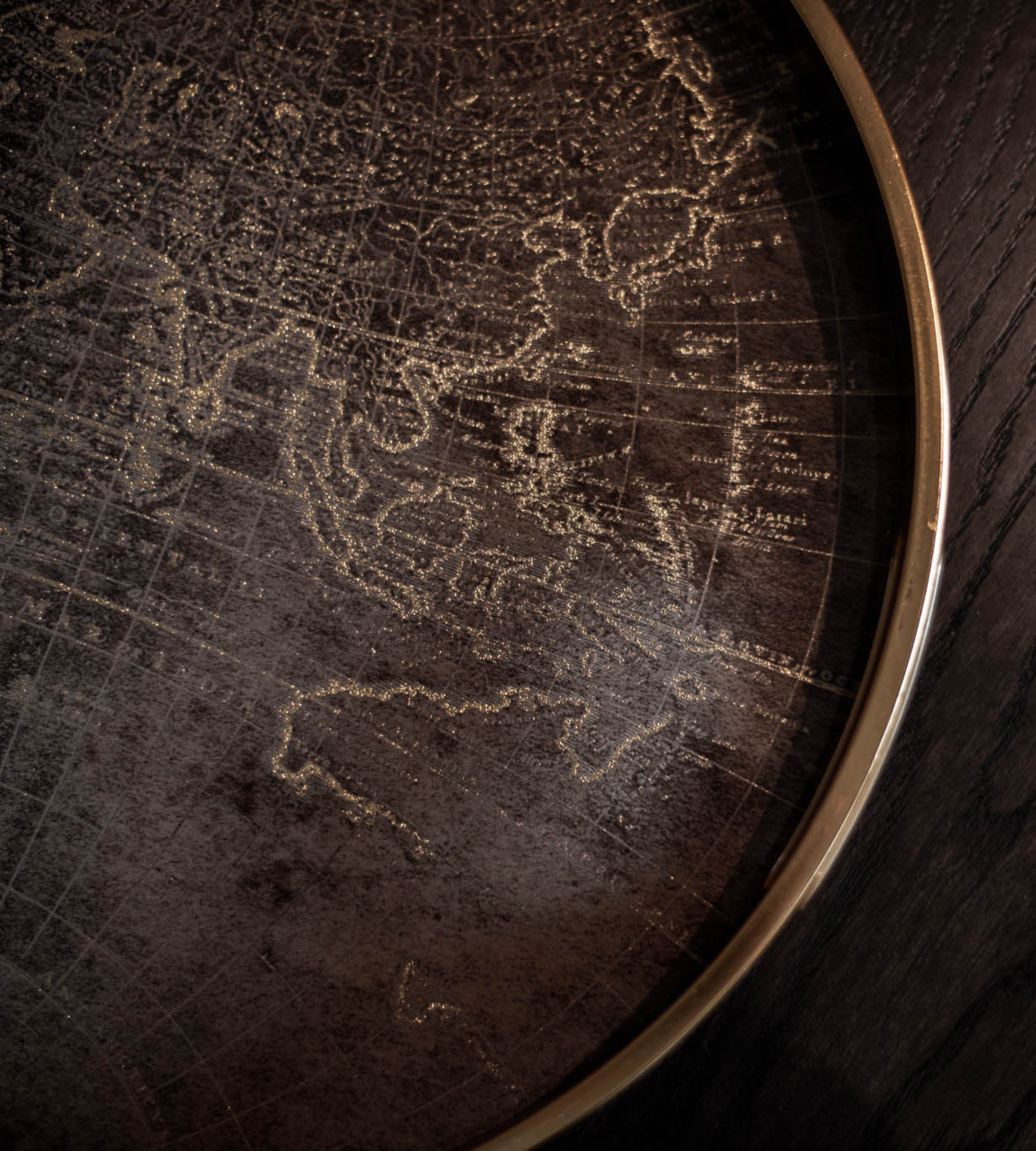 Decorative Gold World Map Tray