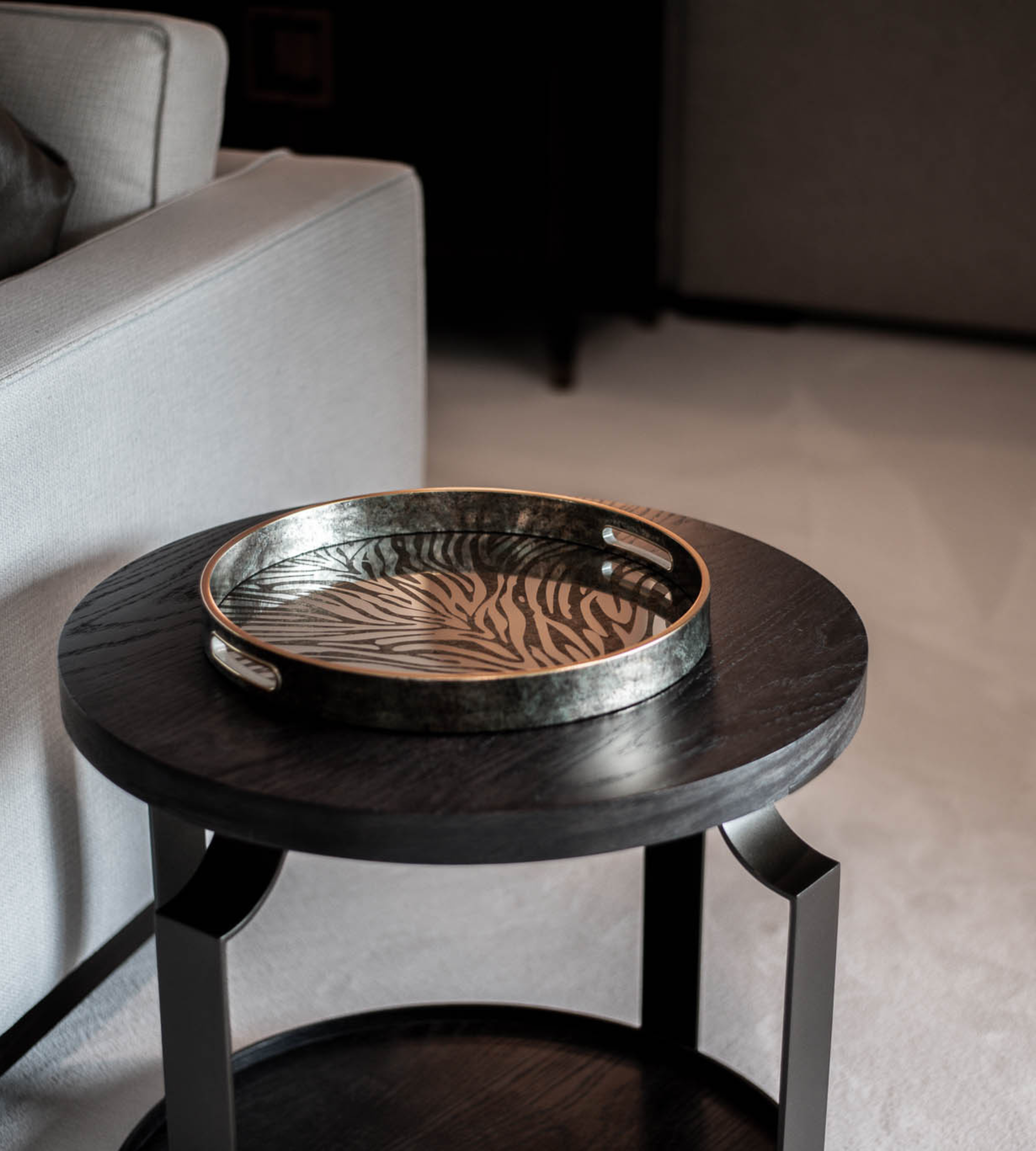 Zebra Pattern Antique Decorative Tray