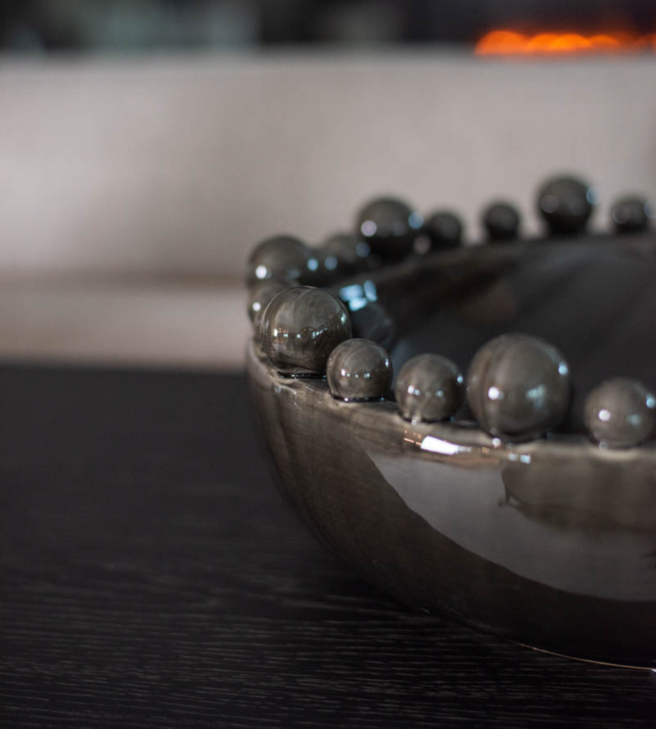 Black Ceramic Bobble Edged Bowl