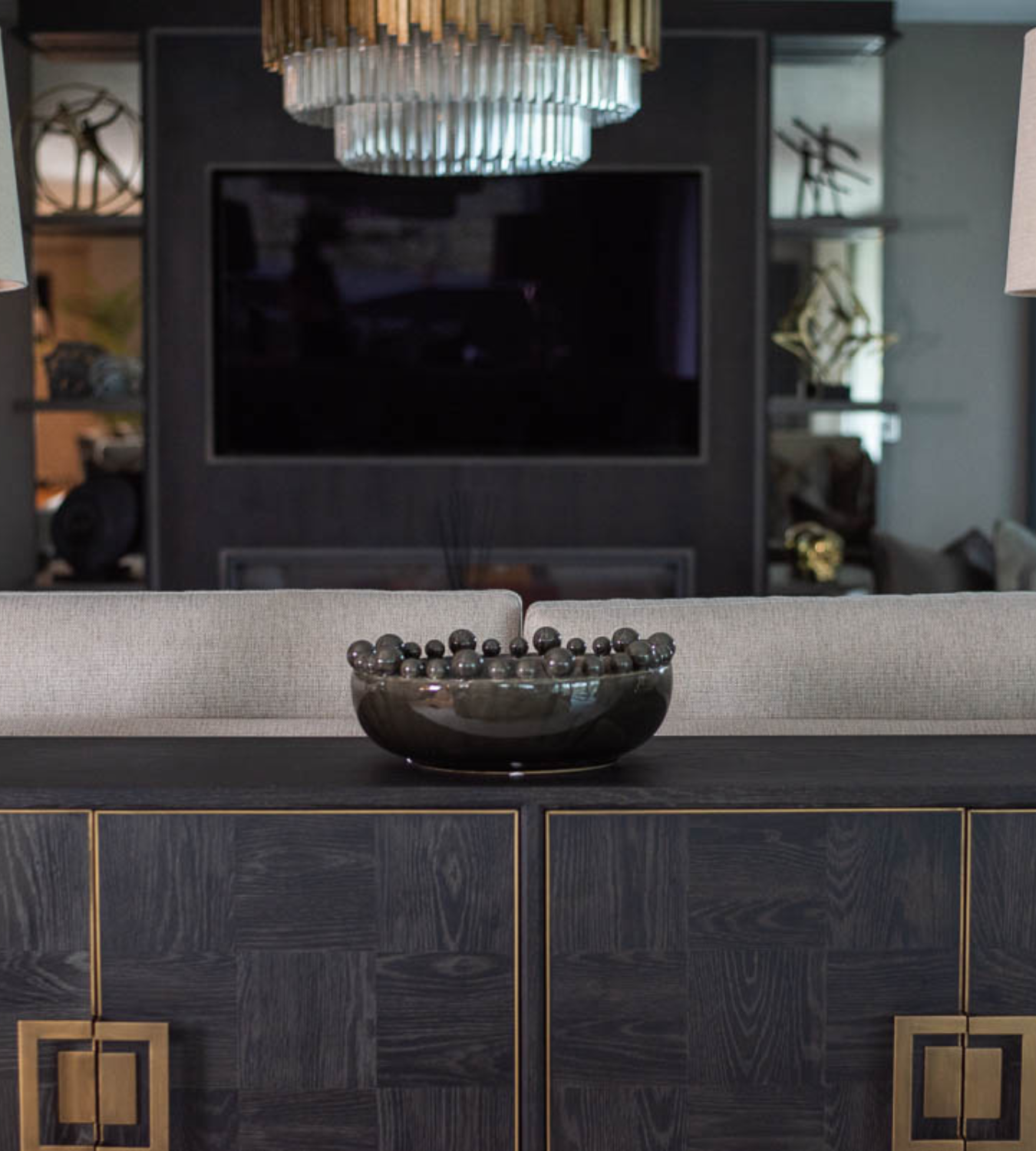 Black Ceramic Bobble Edged Bowl