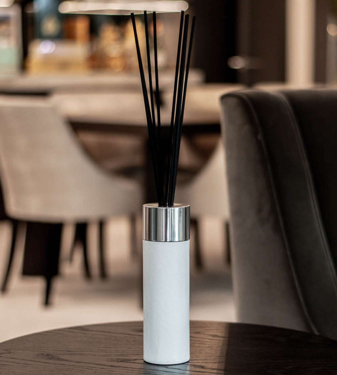 430ml White Leather Reed Diffuser Set