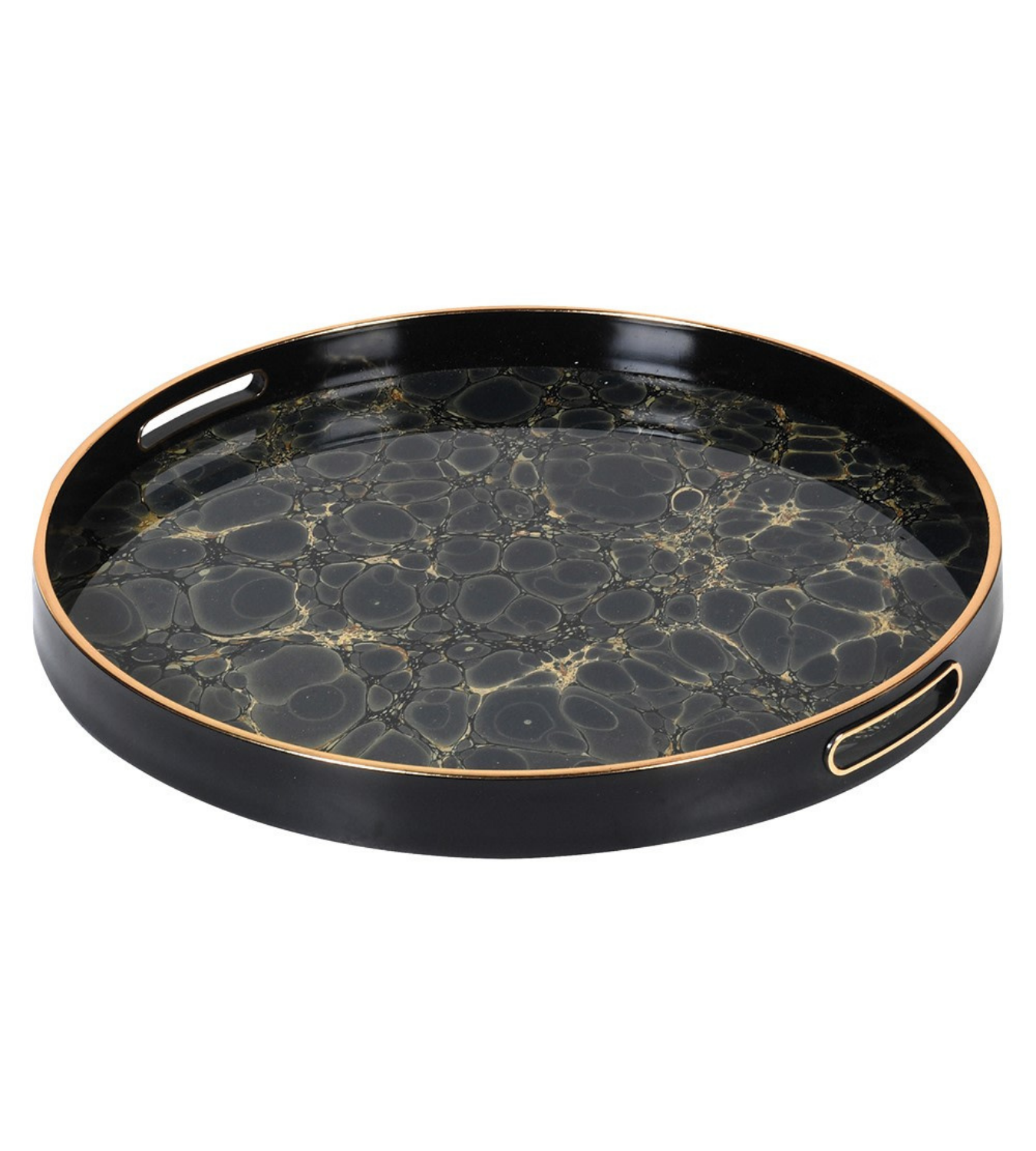 Indigo Blue and Gold Mottled Effect Tray