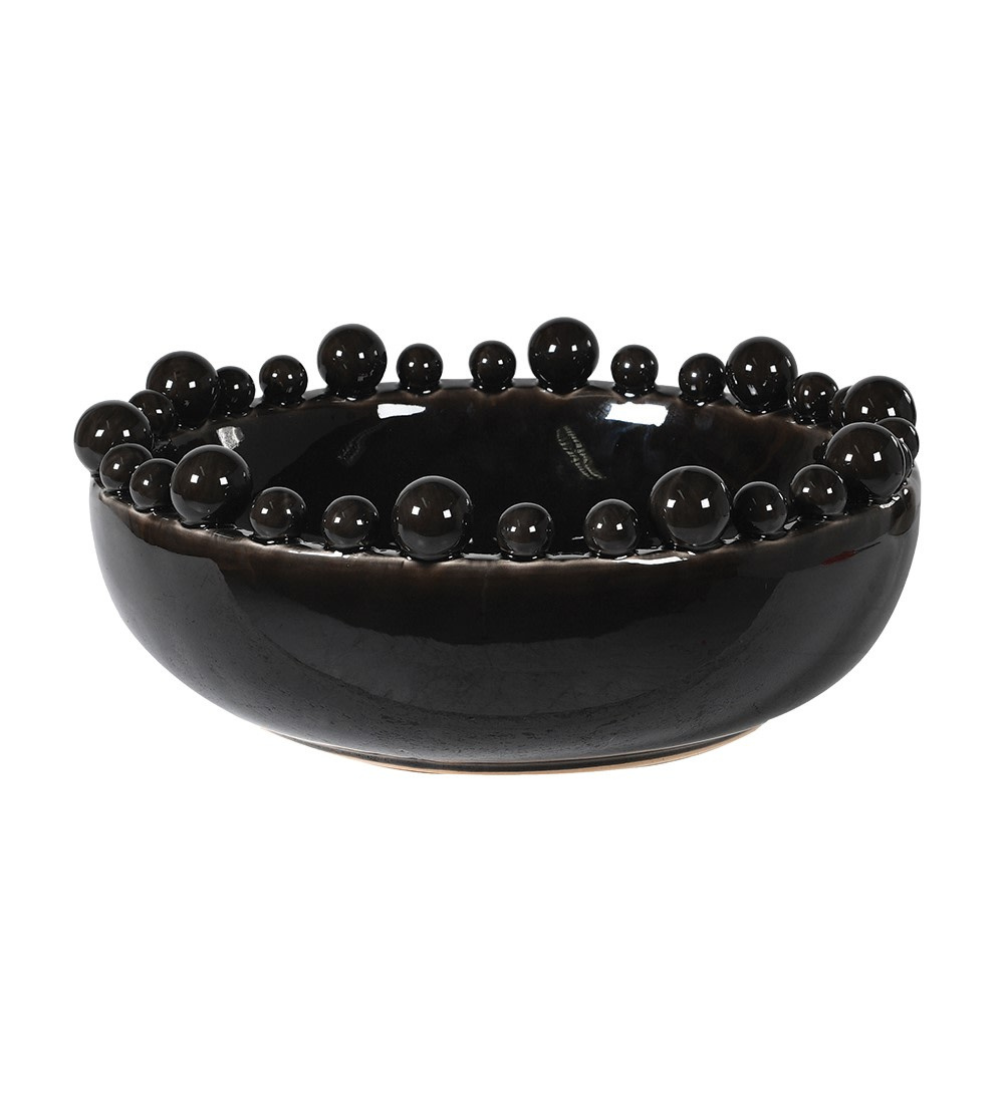 Black Ceramic Bobble Edged Bowl