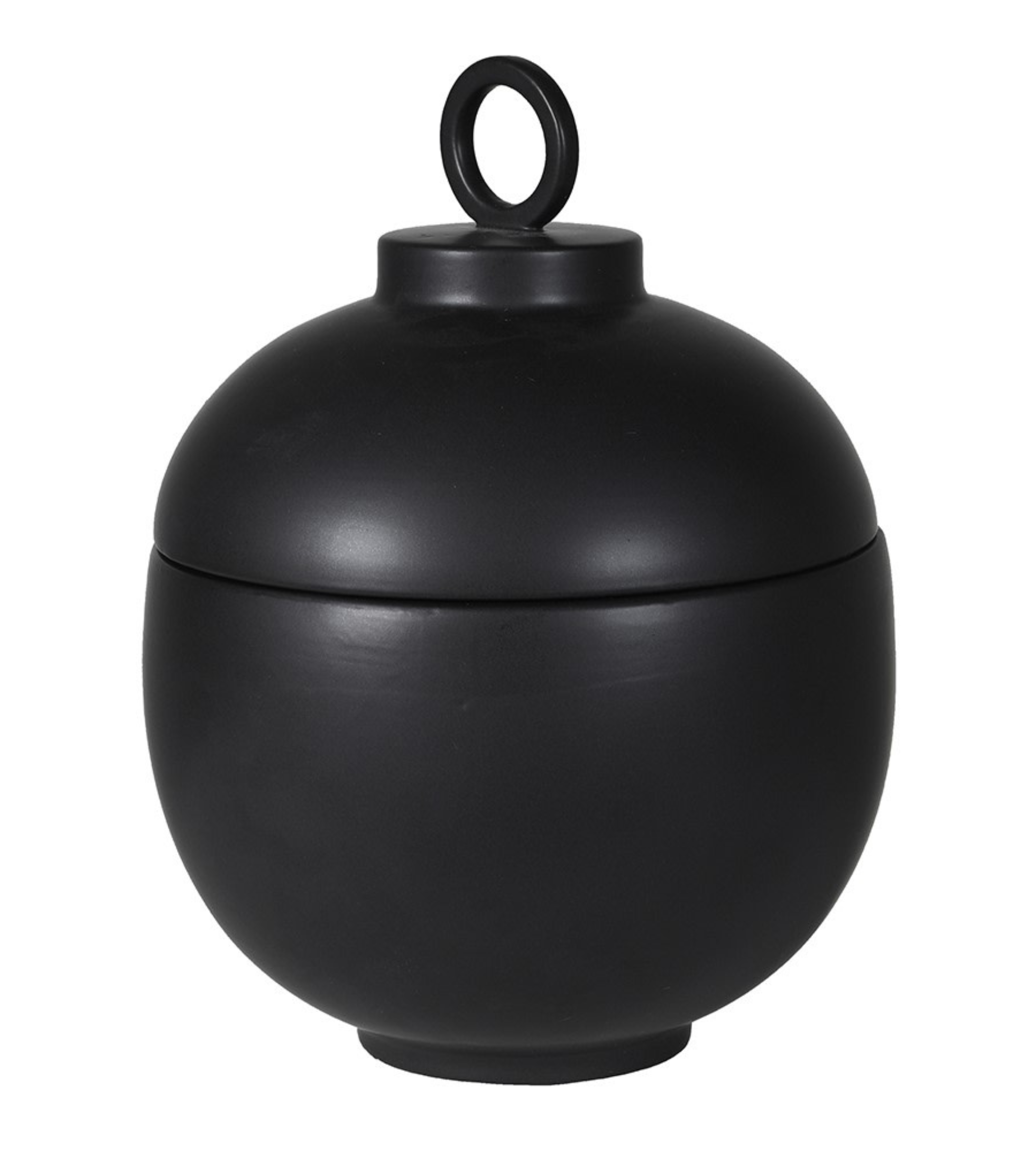 Matt Black Ceramic Lidded Jar
