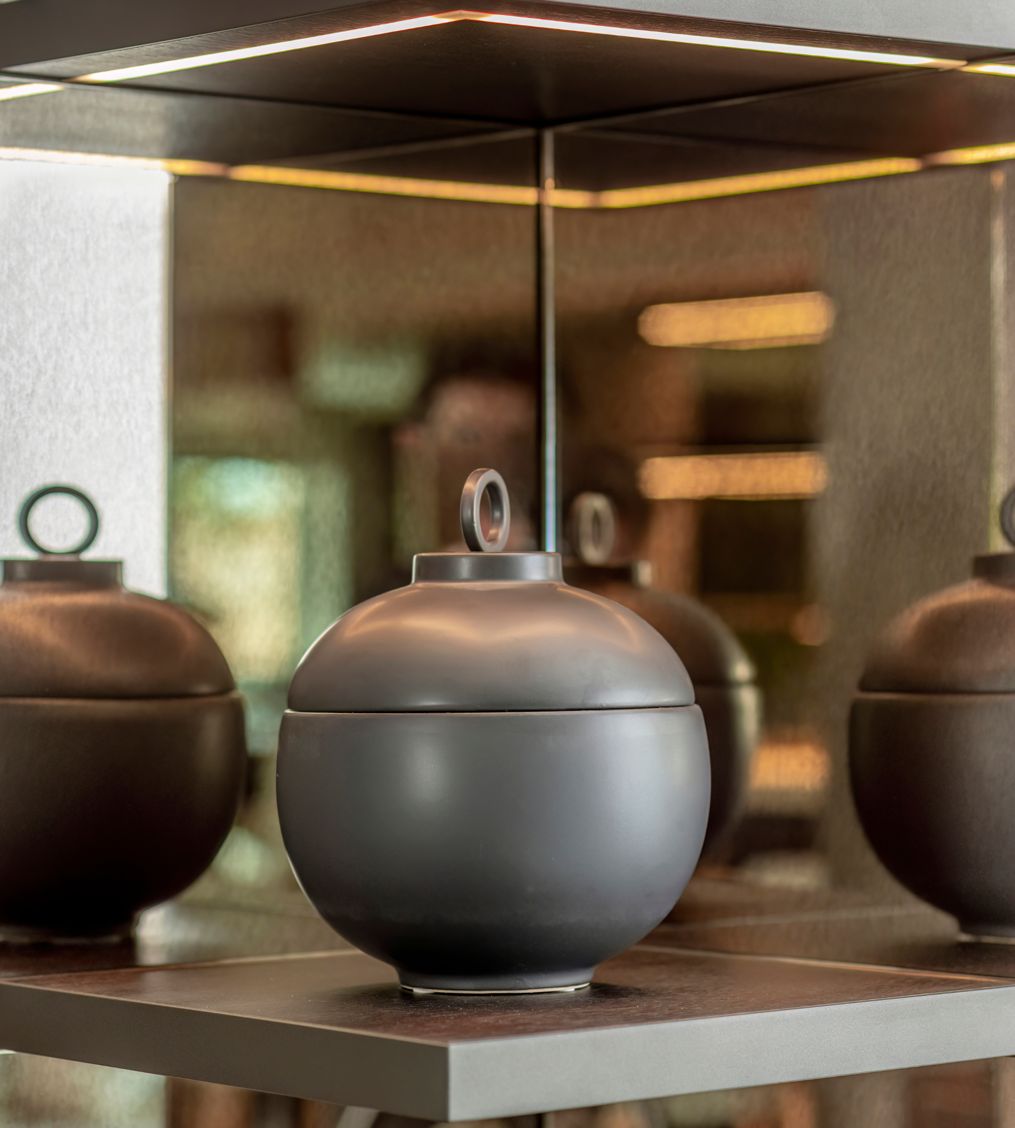 Matt Black Ceramic Lidded Jar