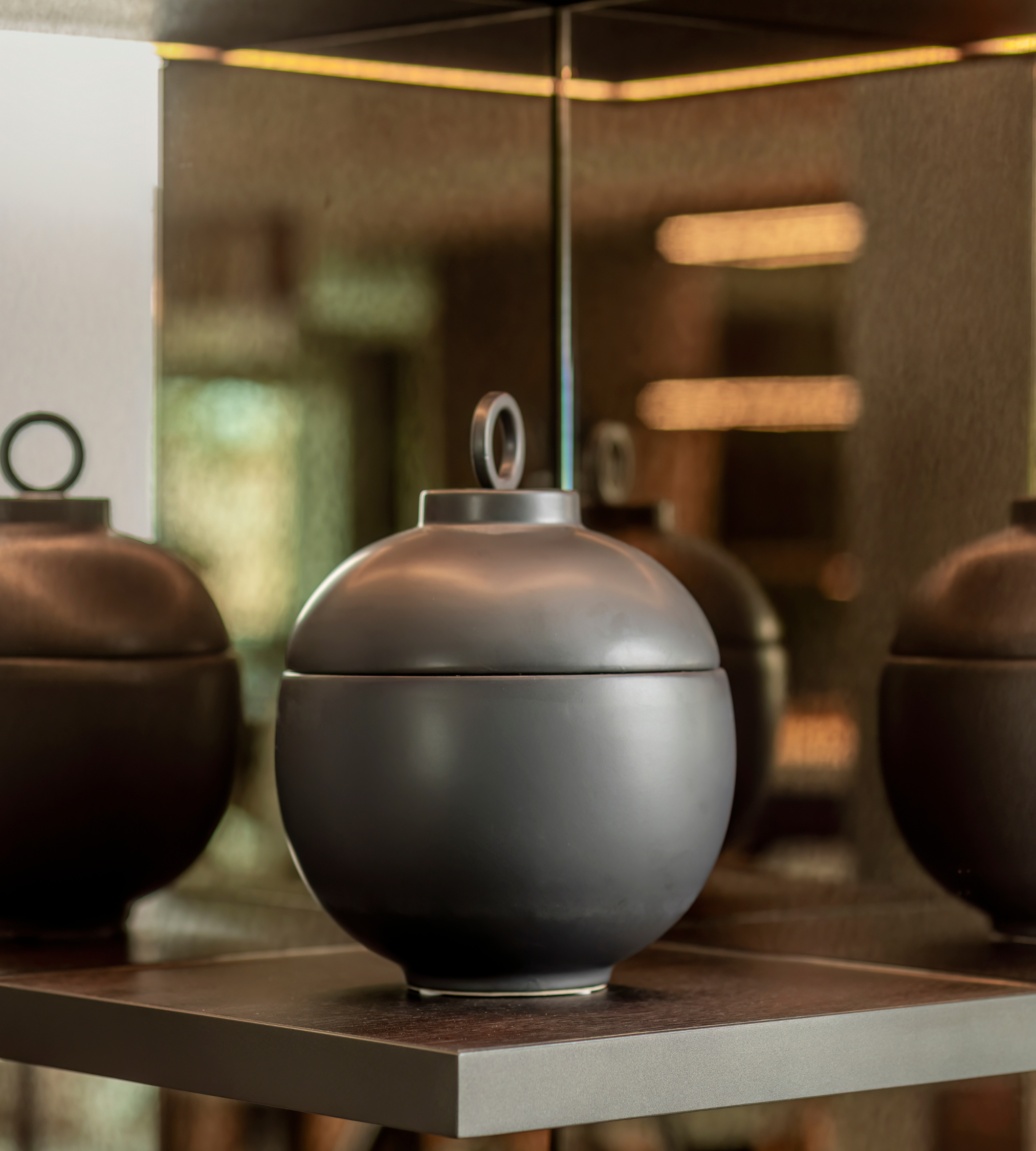 Matt Black Ceramic Lidded Jar