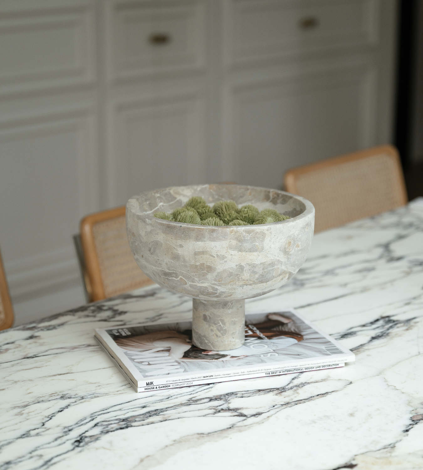 Orla Chocolate Marble Pedestal Bowl
