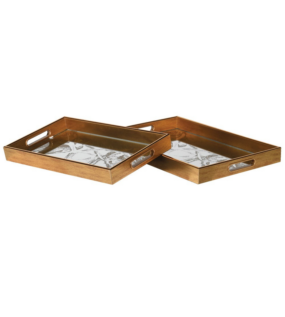Set of 2 Stag Mirror Trays